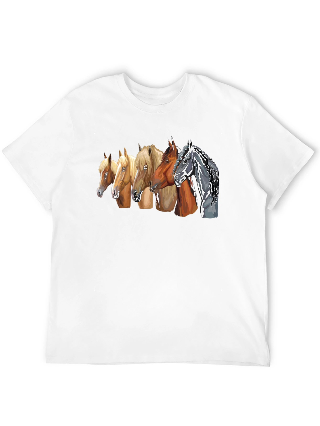 Horse Breeds Graphic Tee - Black Cotton T-Shirt