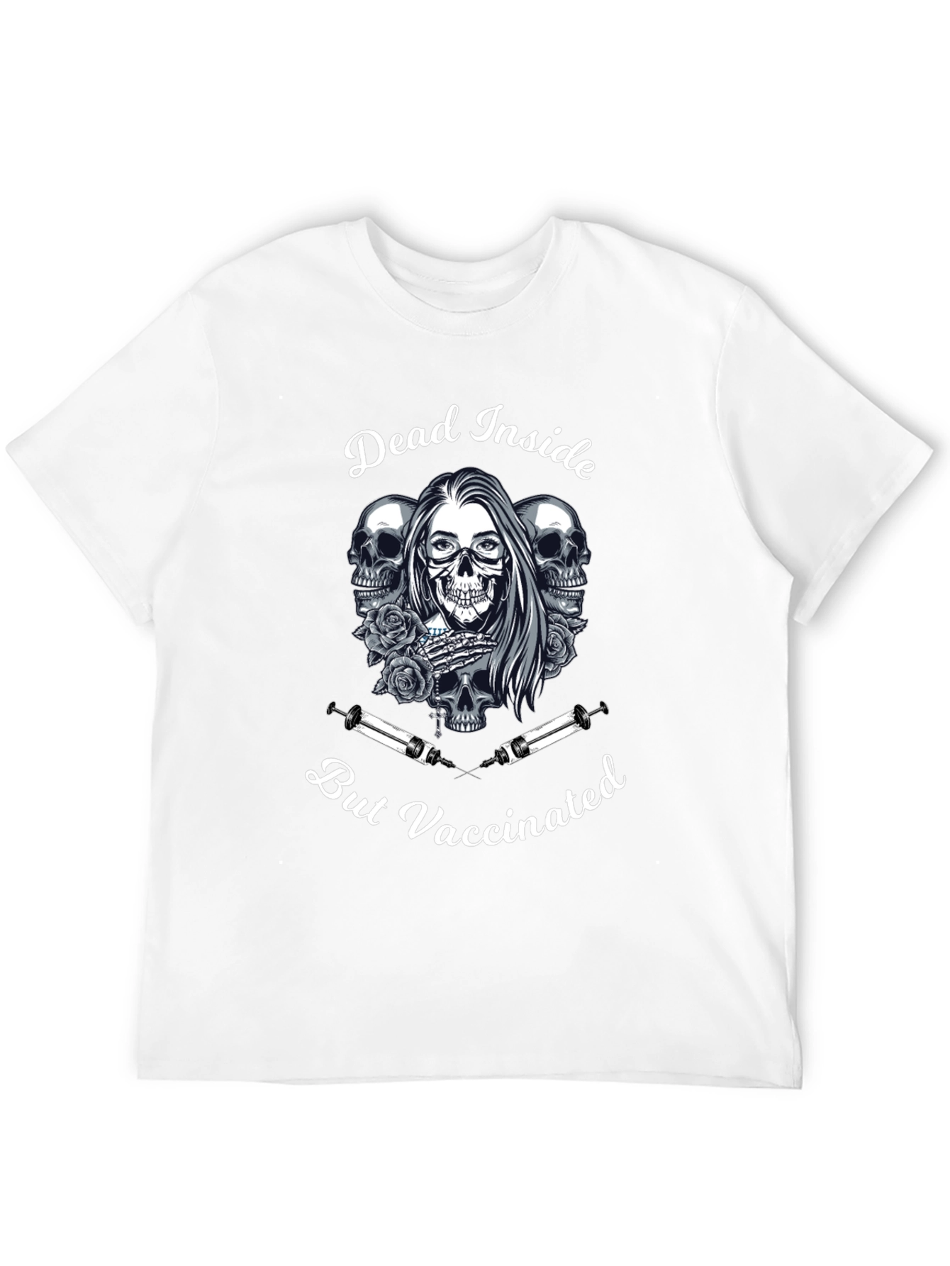 Dead Inside But Vaccinated Black T-Shirt
