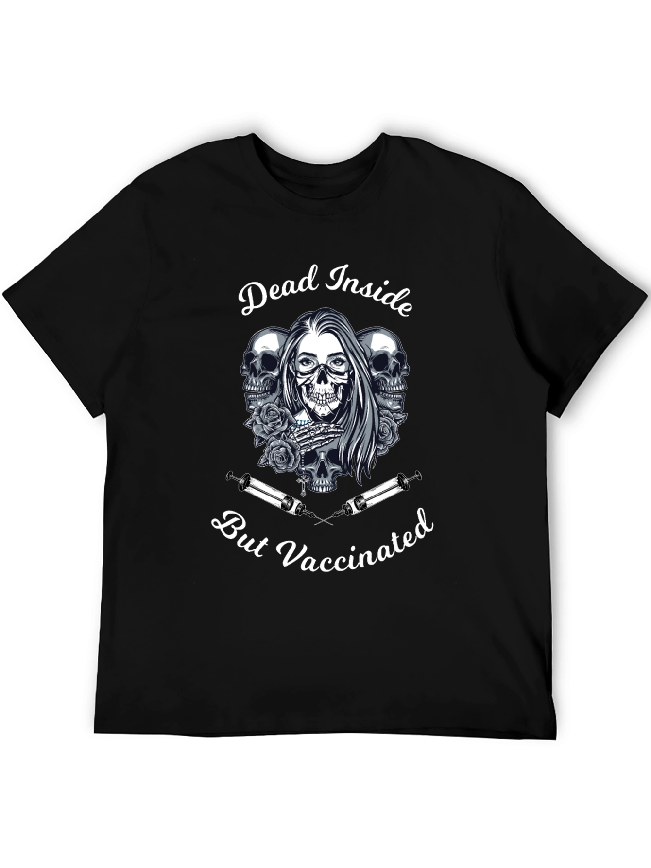 Dead Inside But Vaccinated Black T-Shirt