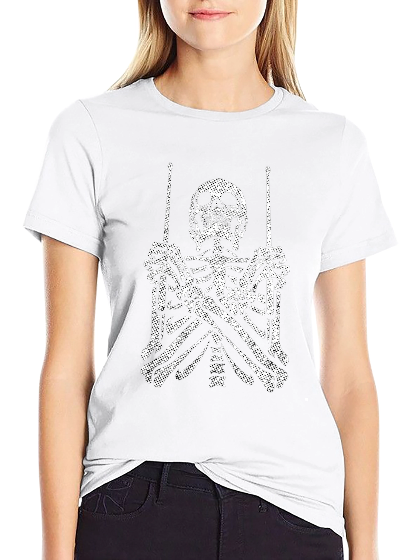 Skeleton Drummer Graphic Tee - Rock On!