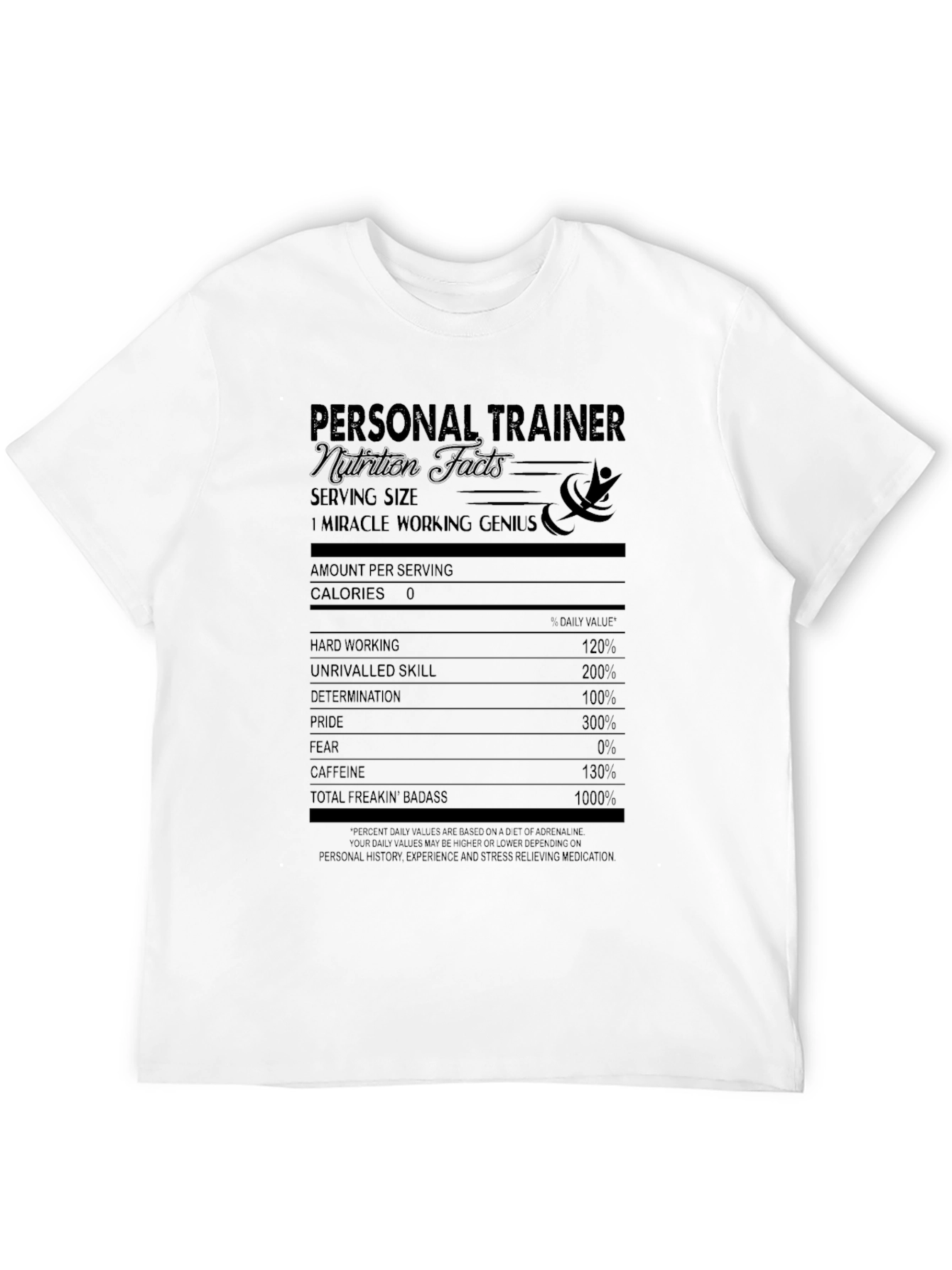 Personal Trainer Nutrition Facts Black T-Shirt
