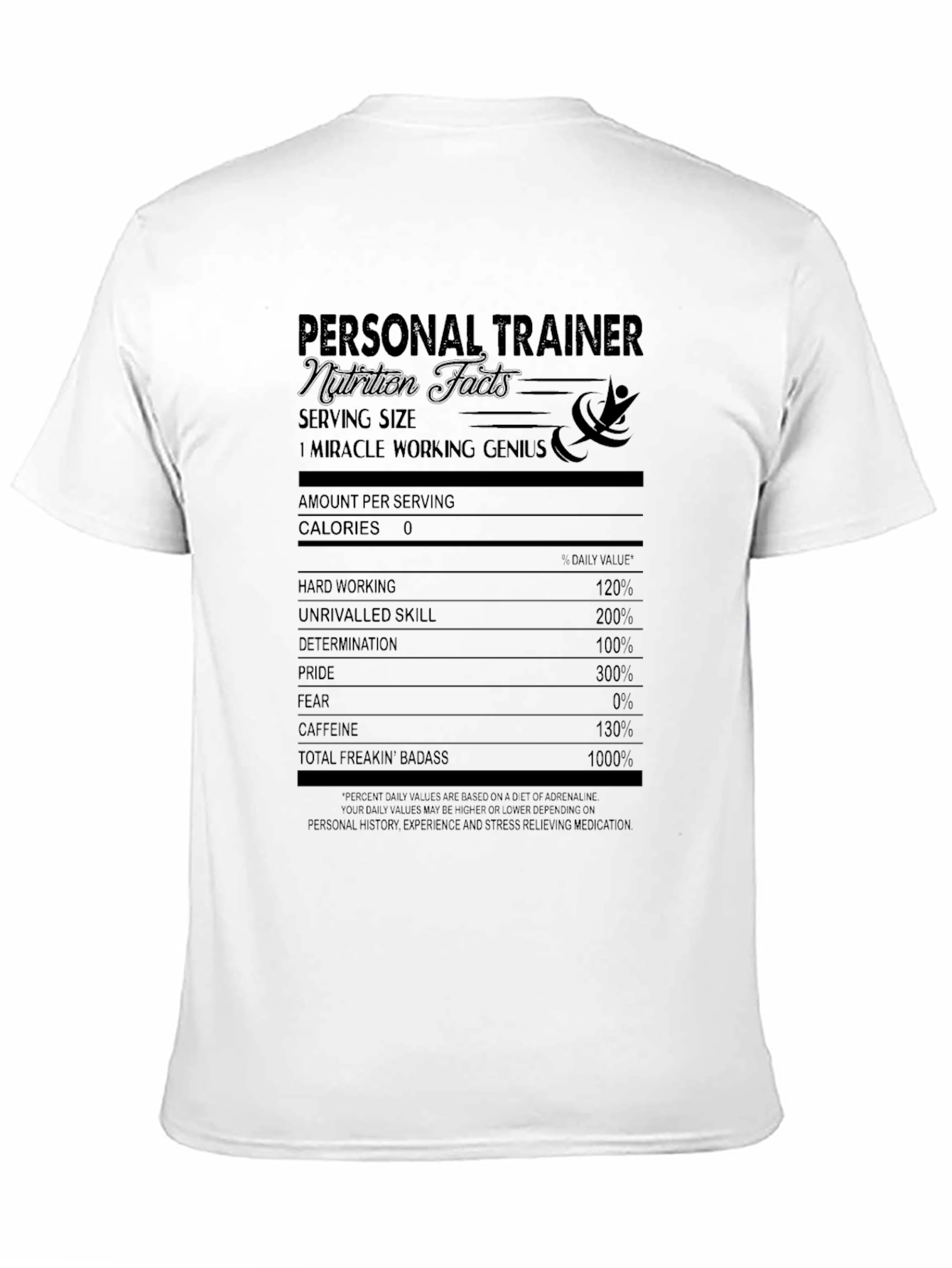 Personal Trainer Nutrition Facts Black T-Shirt