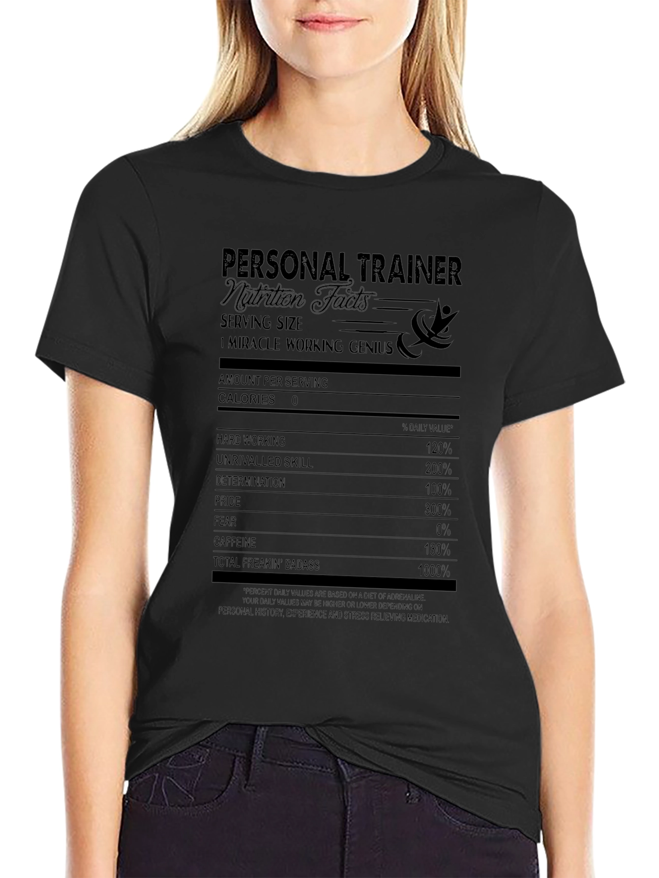 Personal Trainer Nutrition Facts Black T-Shirt