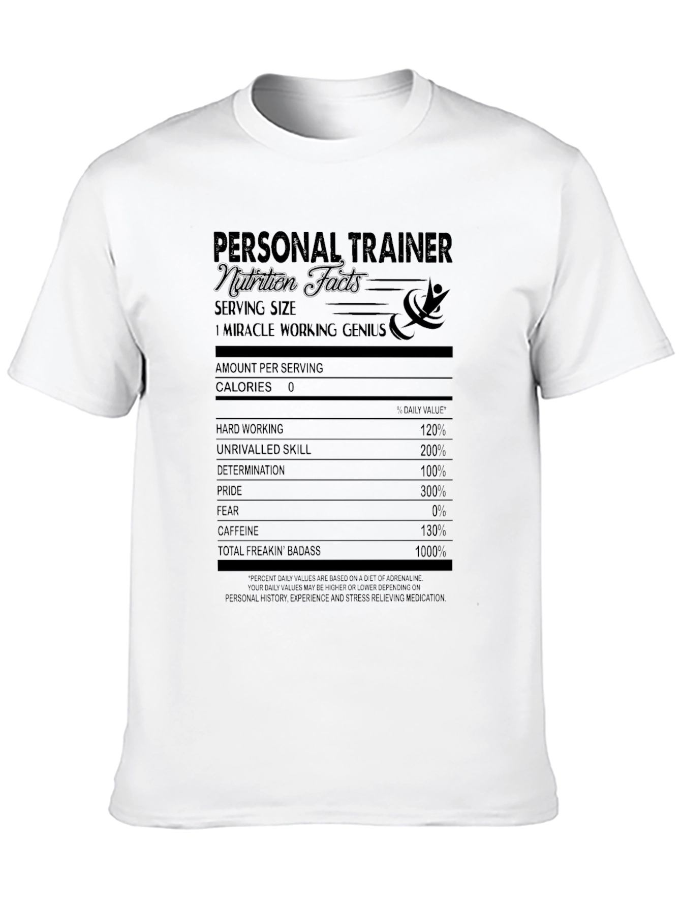 Personal Trainer Nutrition Facts Black T-Shirt