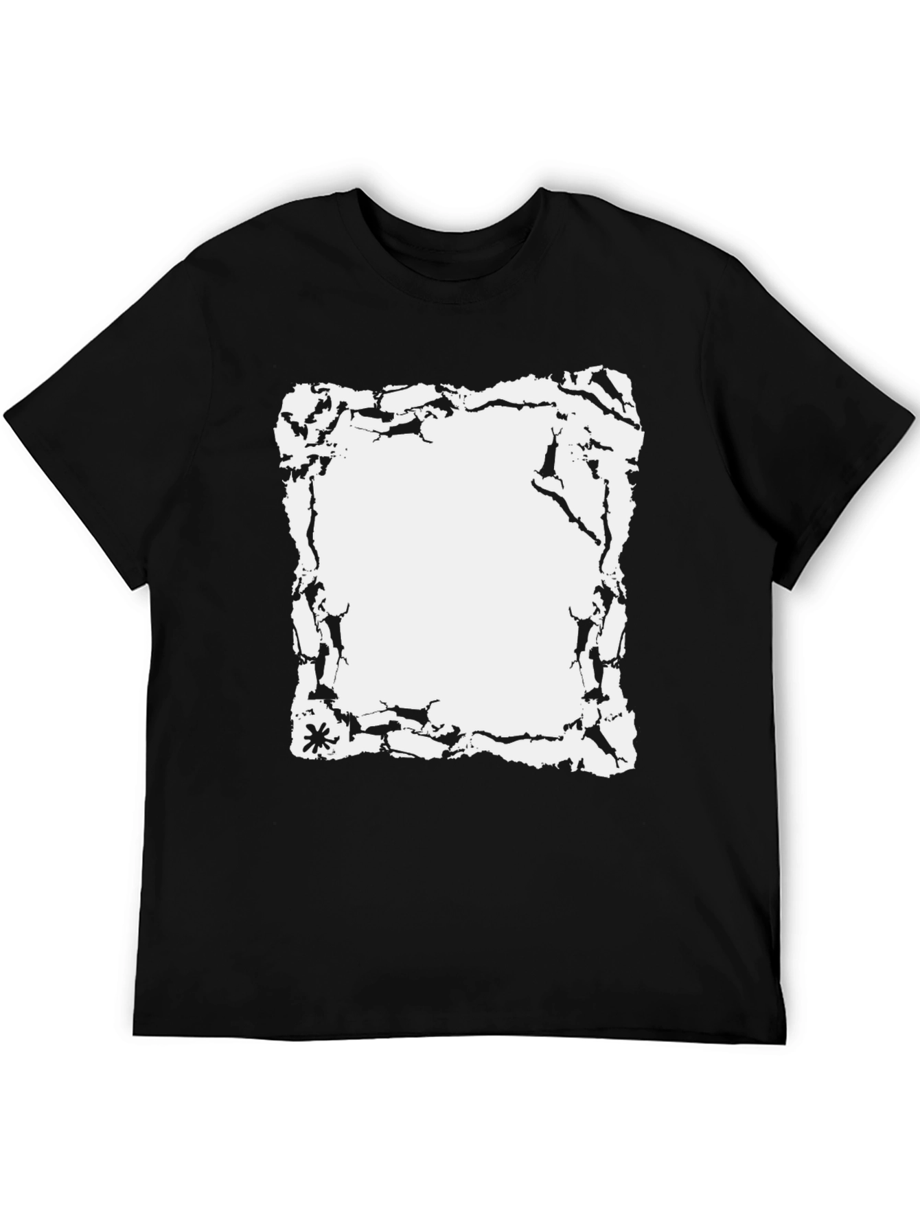 Cracked Edge Graphic Tee - Black Cotton Casual Wear