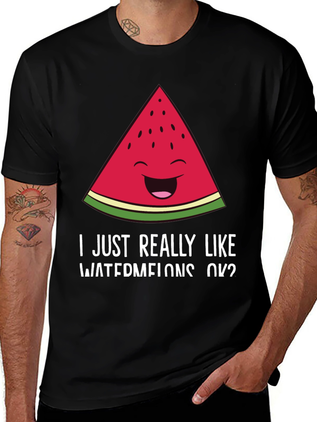 Funny Watermelon T-Shirt - I Like Watermelons OK?