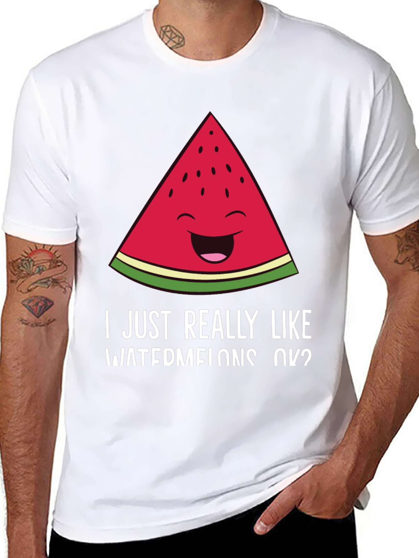 Funny Watermelon T-Shirt - I Like Watermelons OK?
