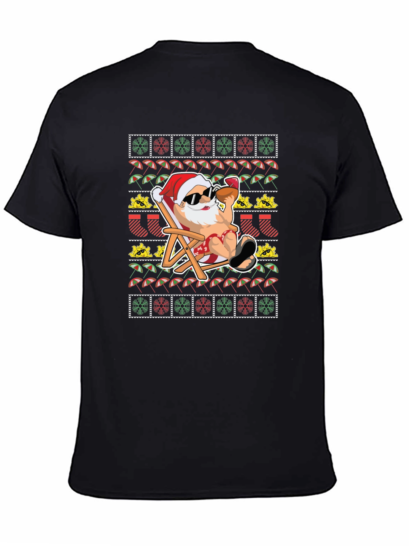 Santa on Vacation T-Shirt: Ugly Christmas Tee