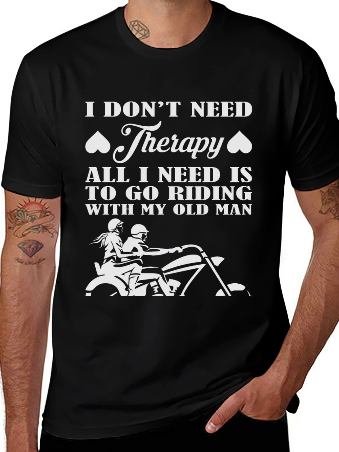 Riding Therapy T-Shirt - Motorcycle Old Man Design