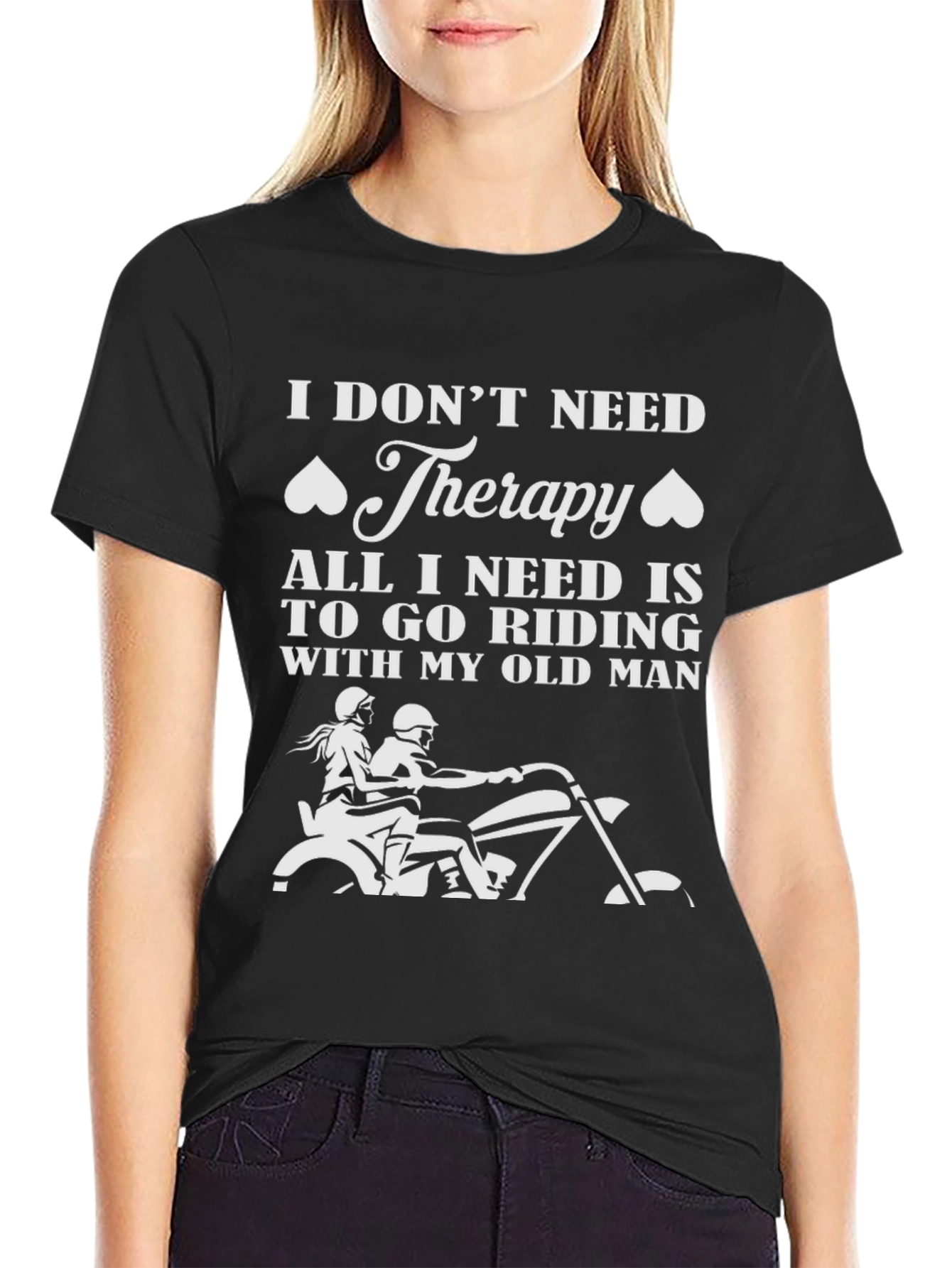 Riding Therapy T-Shirt - Motorcycle Old Man Design