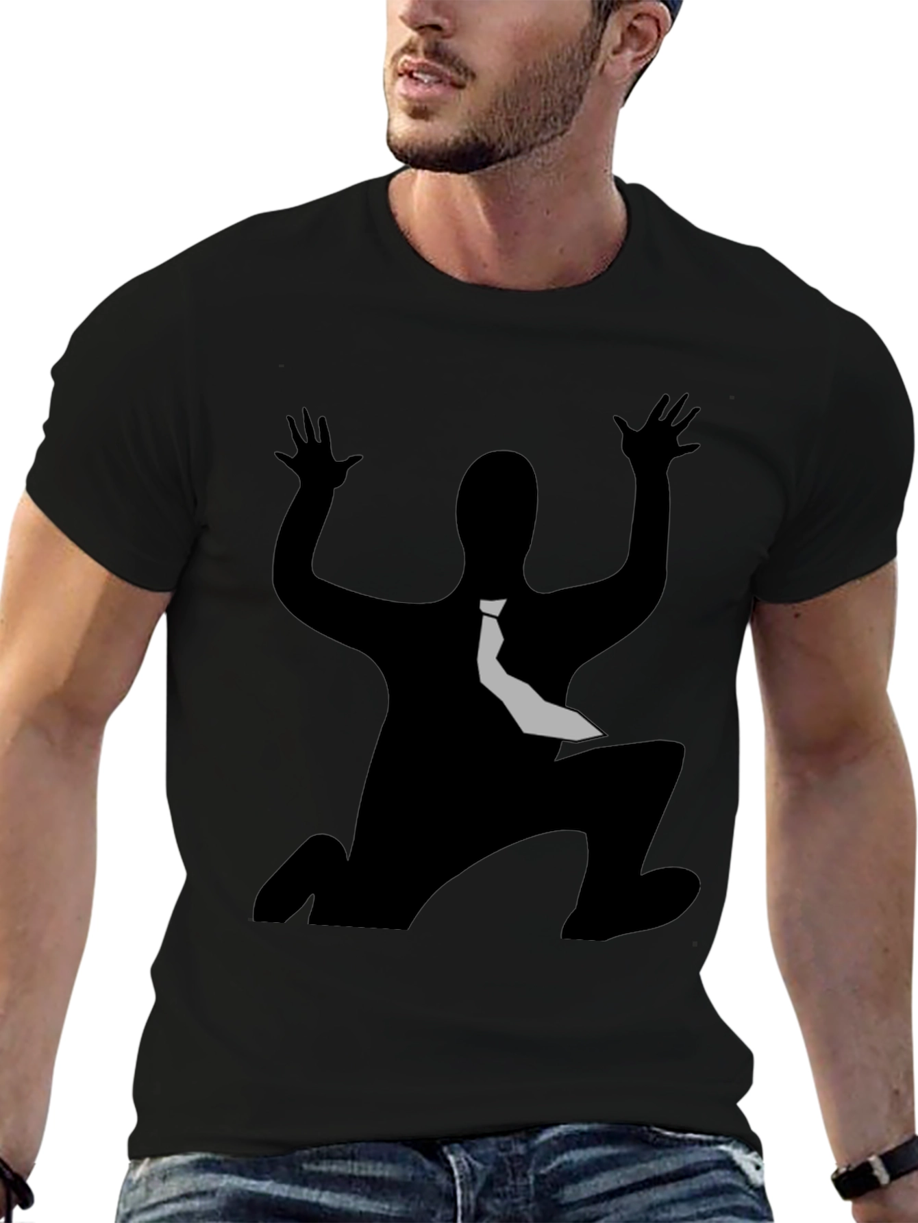Hands Up! Black T-Shirt - Funky Graphic Tee