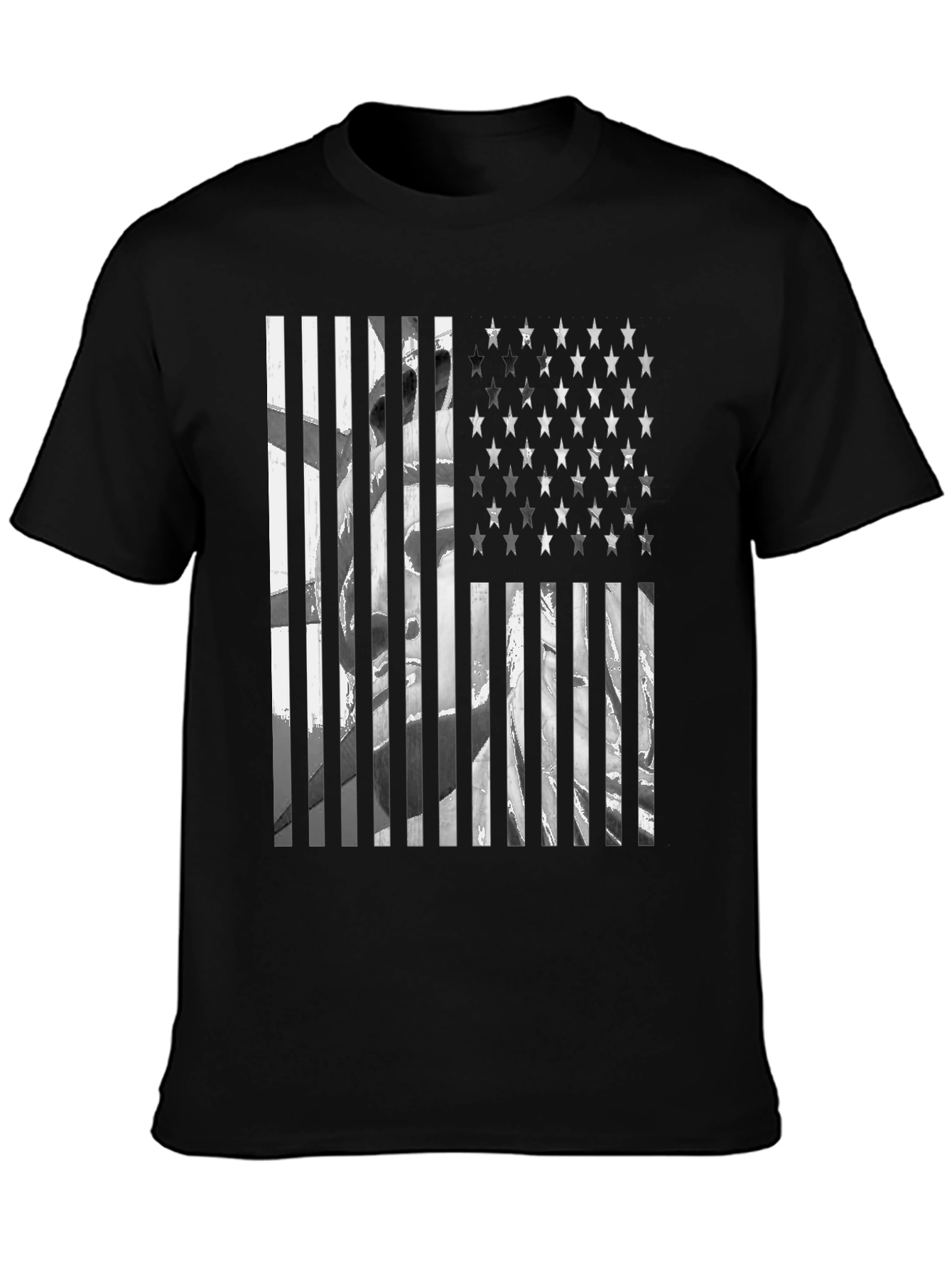 American Flag Statue Graphic Tee