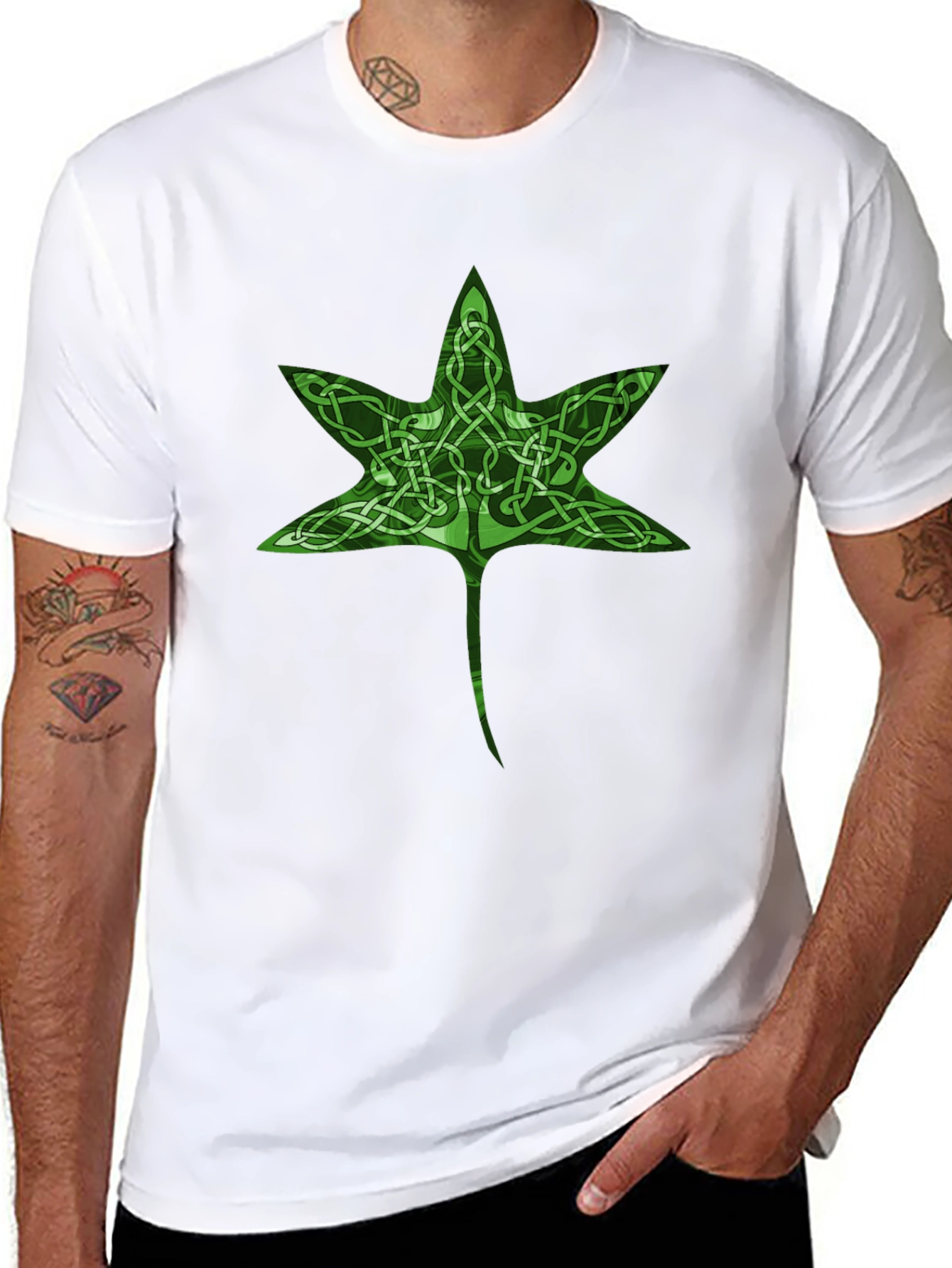 Celtic Knot Leaf Graphic T-Shirt