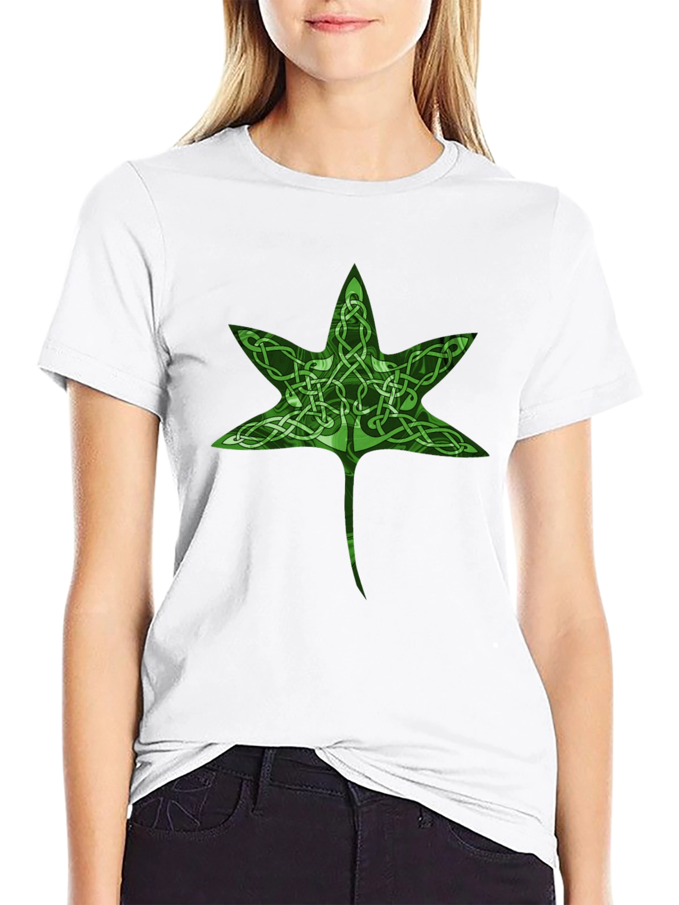 Celtic Knot Leaf Graphic T-Shirt