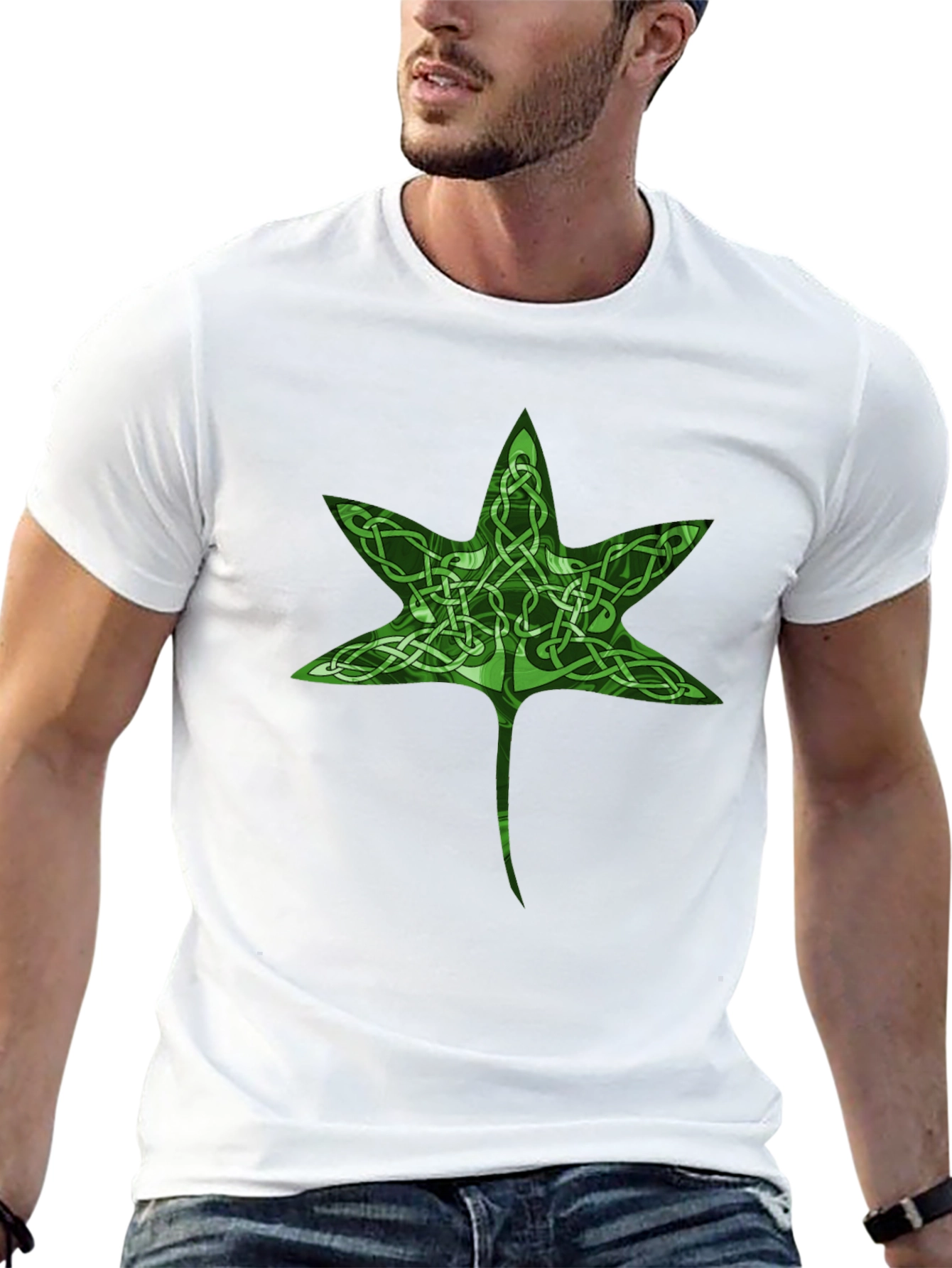 Celtic Knot Leaf Graphic T-Shirt