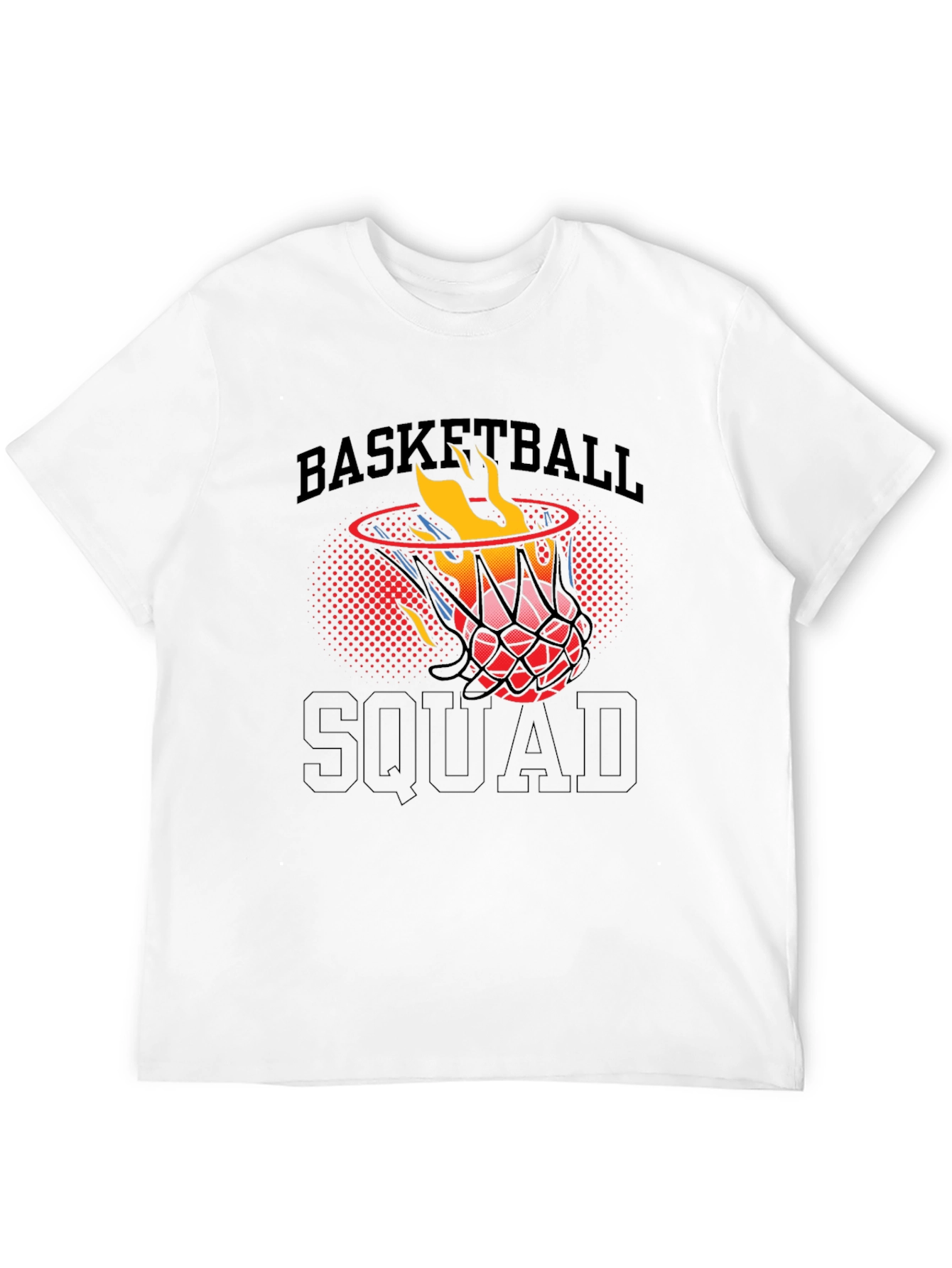 Basketball Squad T-Shirt - Flaming Ball Graphic