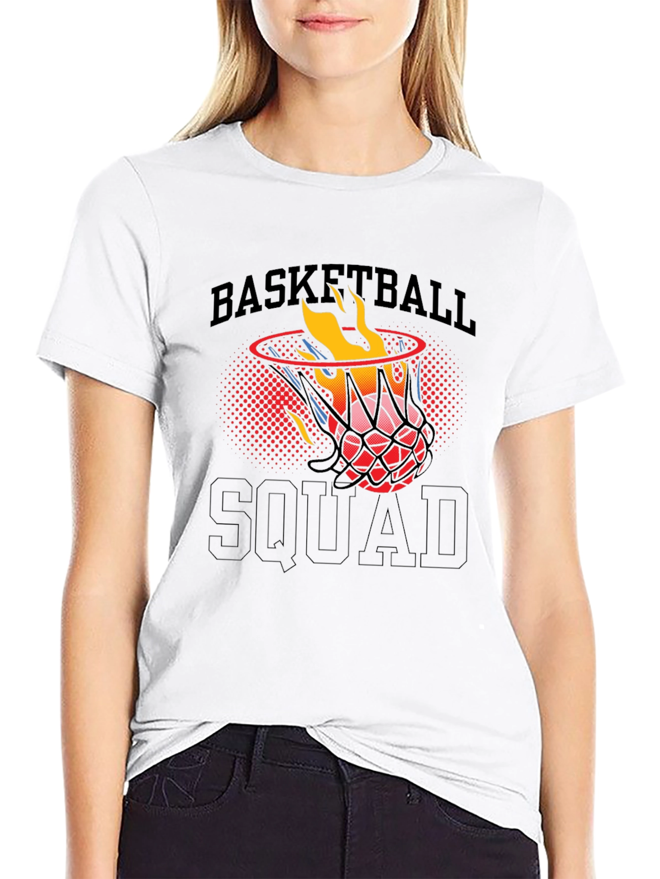 Basketball Squad T-Shirt - Flaming Ball Graphic