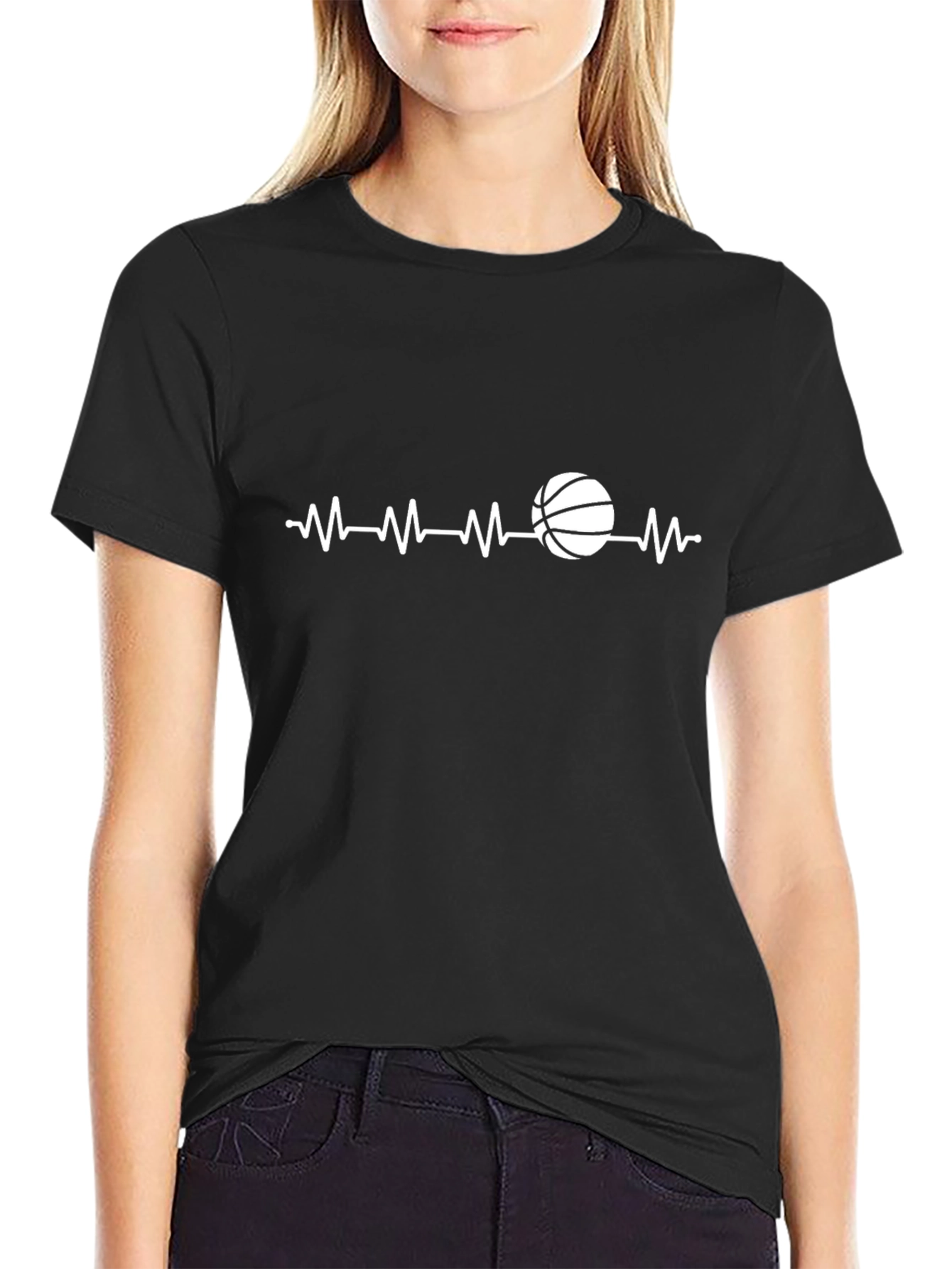 Basketball Heartbeat Graphic T-Shirt