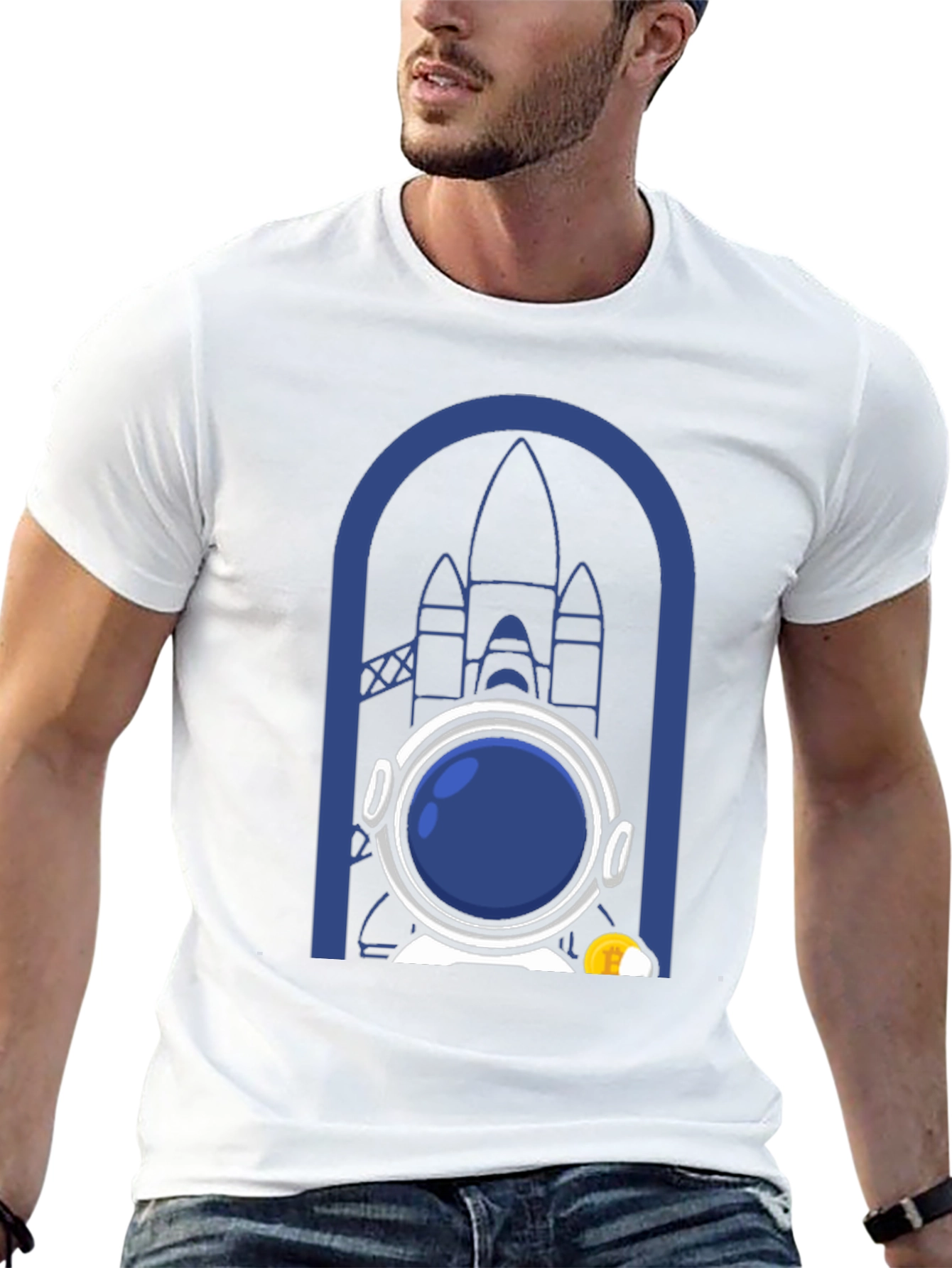Astronaut & Rocket Graphic T-Shirt - Space Adventure Tee