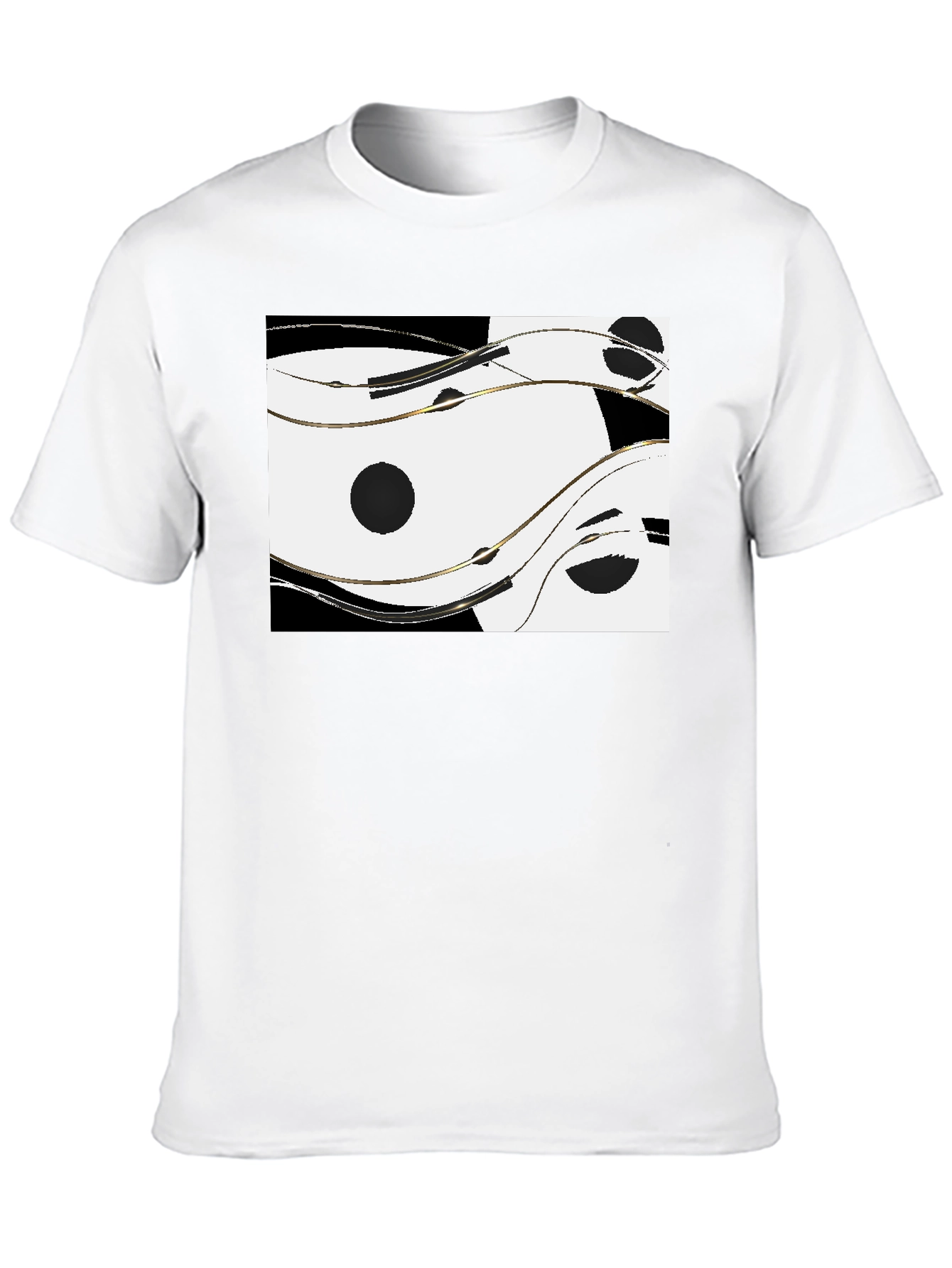 Abstract Yin Yang Style Graphic Tee - Black