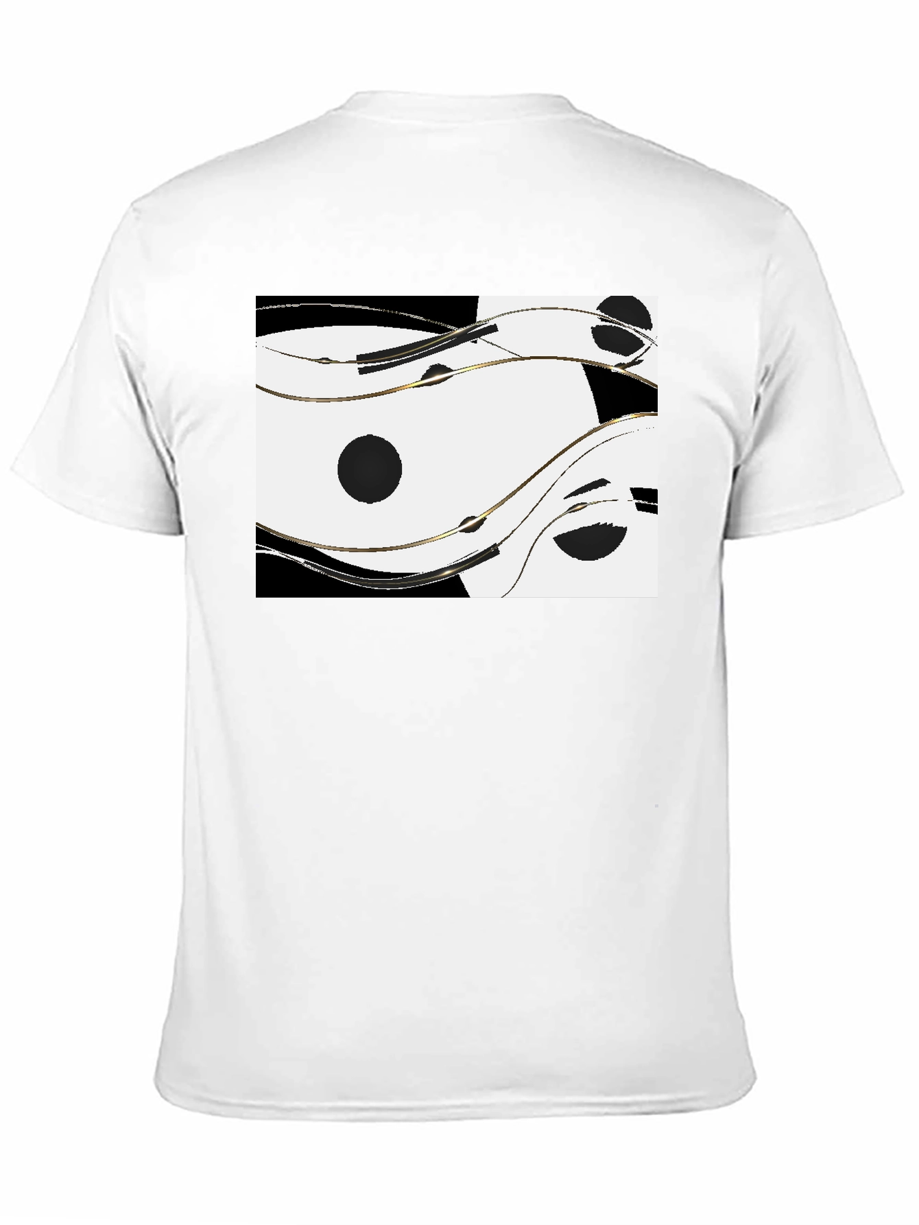 Abstract Yin Yang Style Graphic Tee - Black