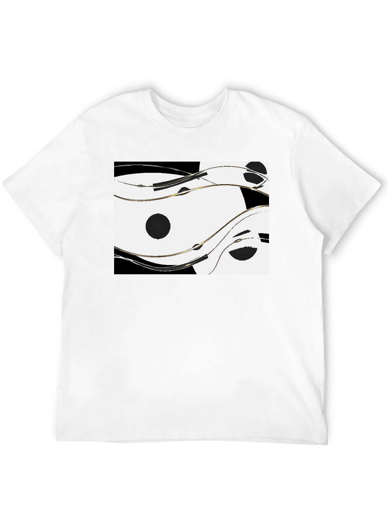 Abstract Yin Yang Style Graphic Tee - Black