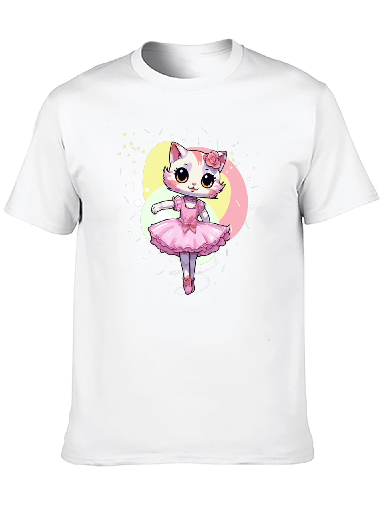 Cute Cat Ballerina Graphic T-Shirt