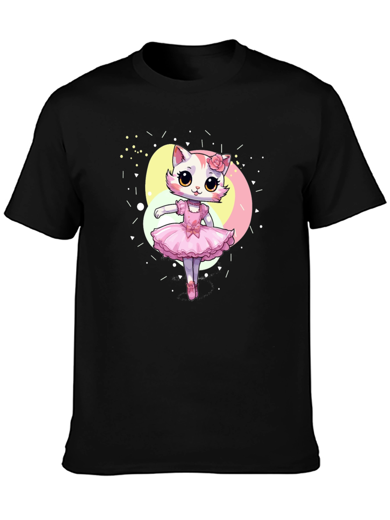 Cute Cat Ballerina Graphic T-Shirt
