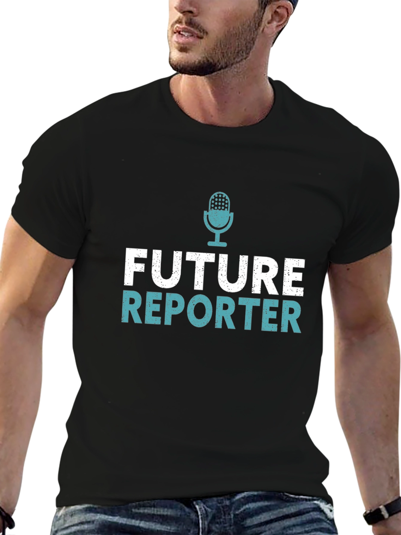 Future Reporter Graphic Tee - Black Cotton T-Shirt