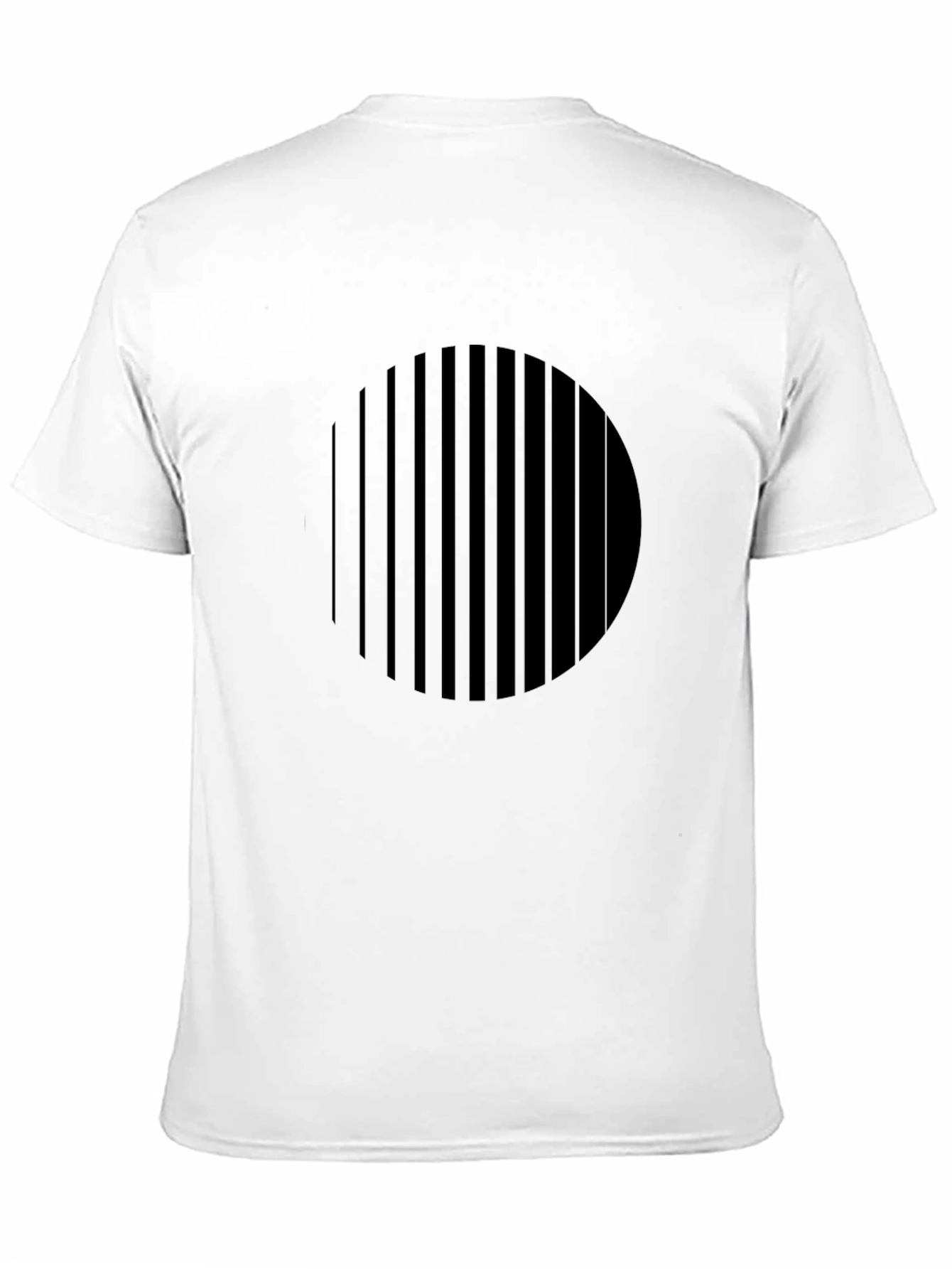 Modern Geometric Stripe Circle Black T-Shirt