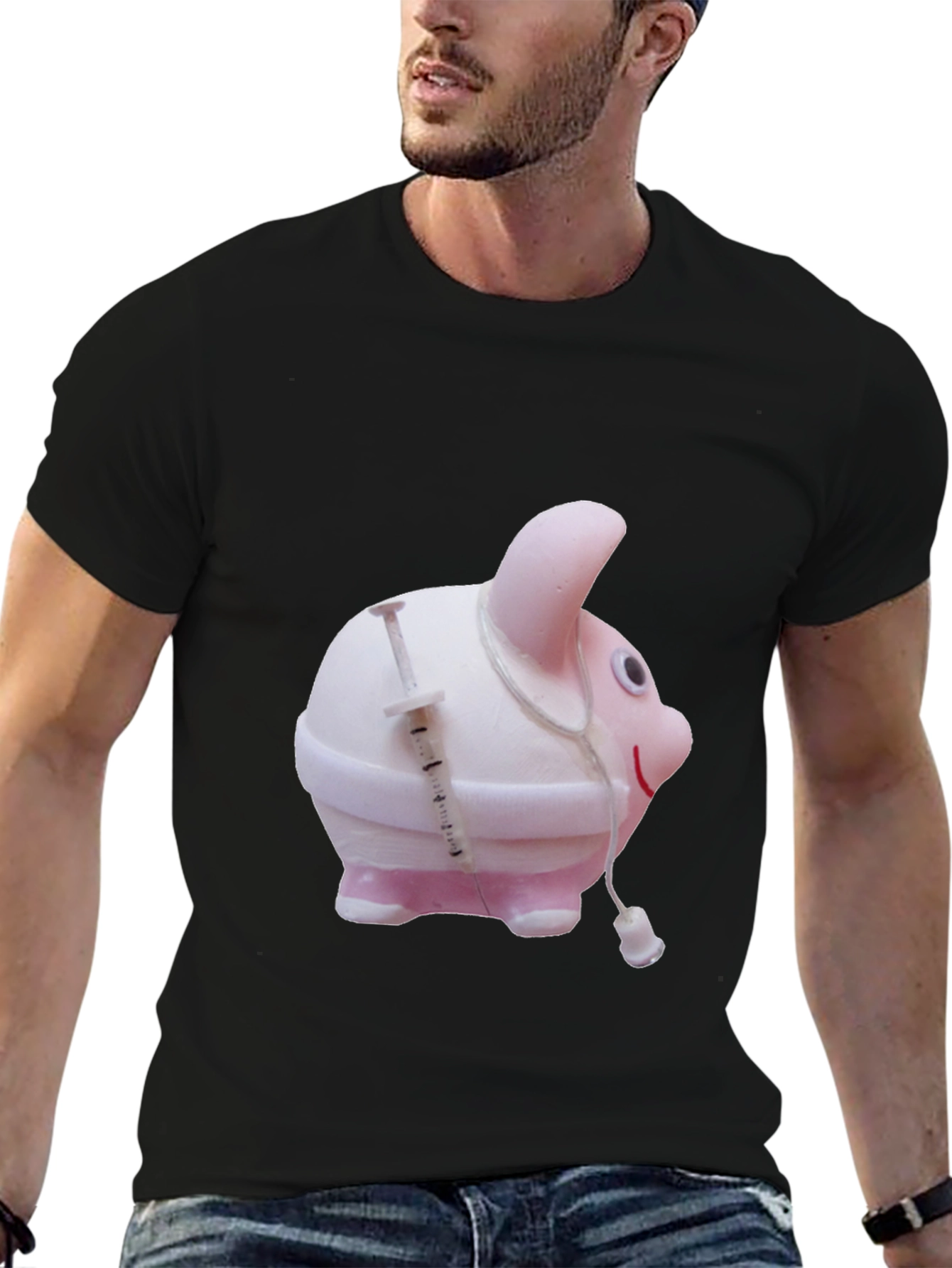 Novelty Piggy Bank Syringe T-Shirt