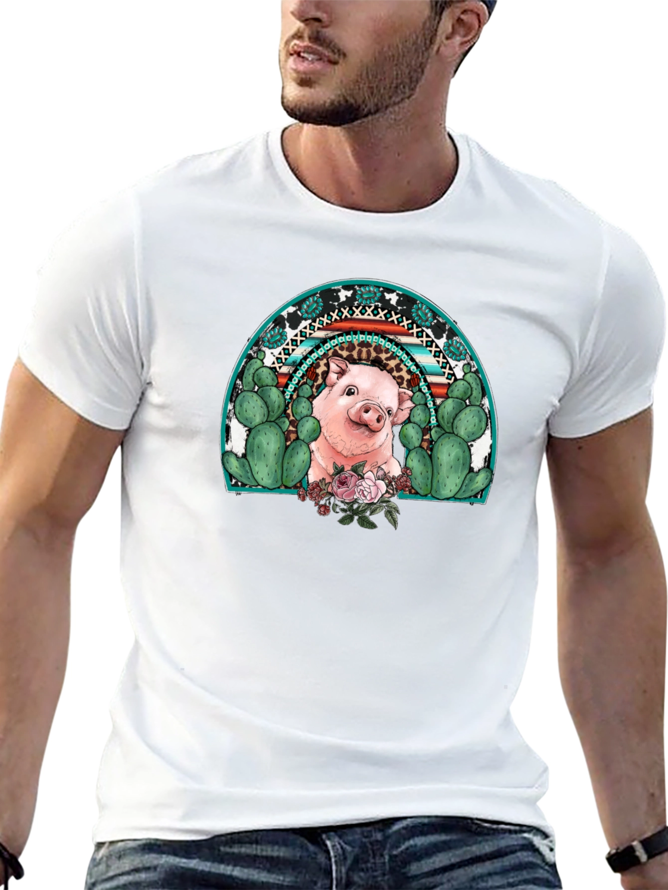 Pig Rainbow Graphic Tee
