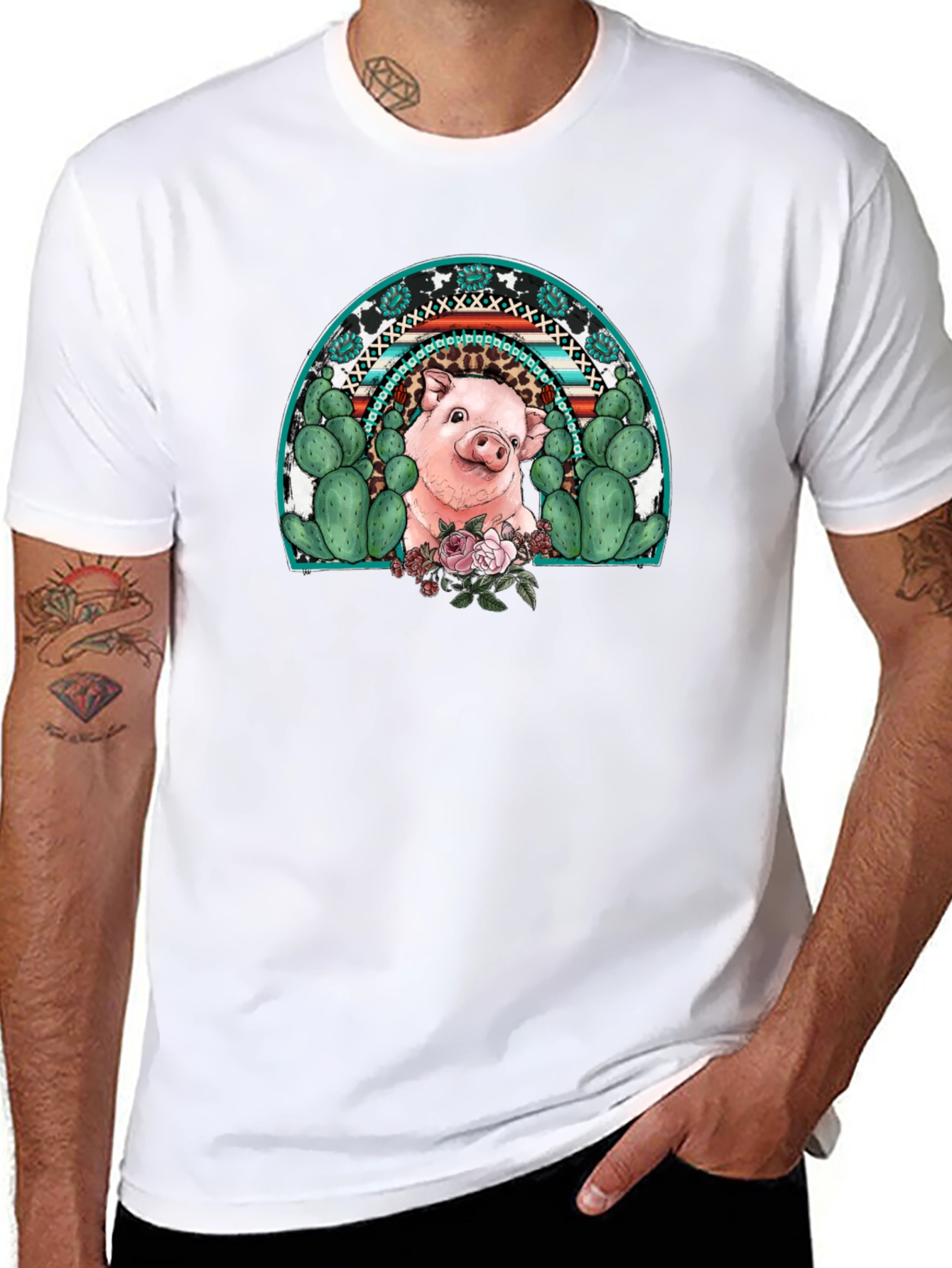 Pig Rainbow Graphic Tee
