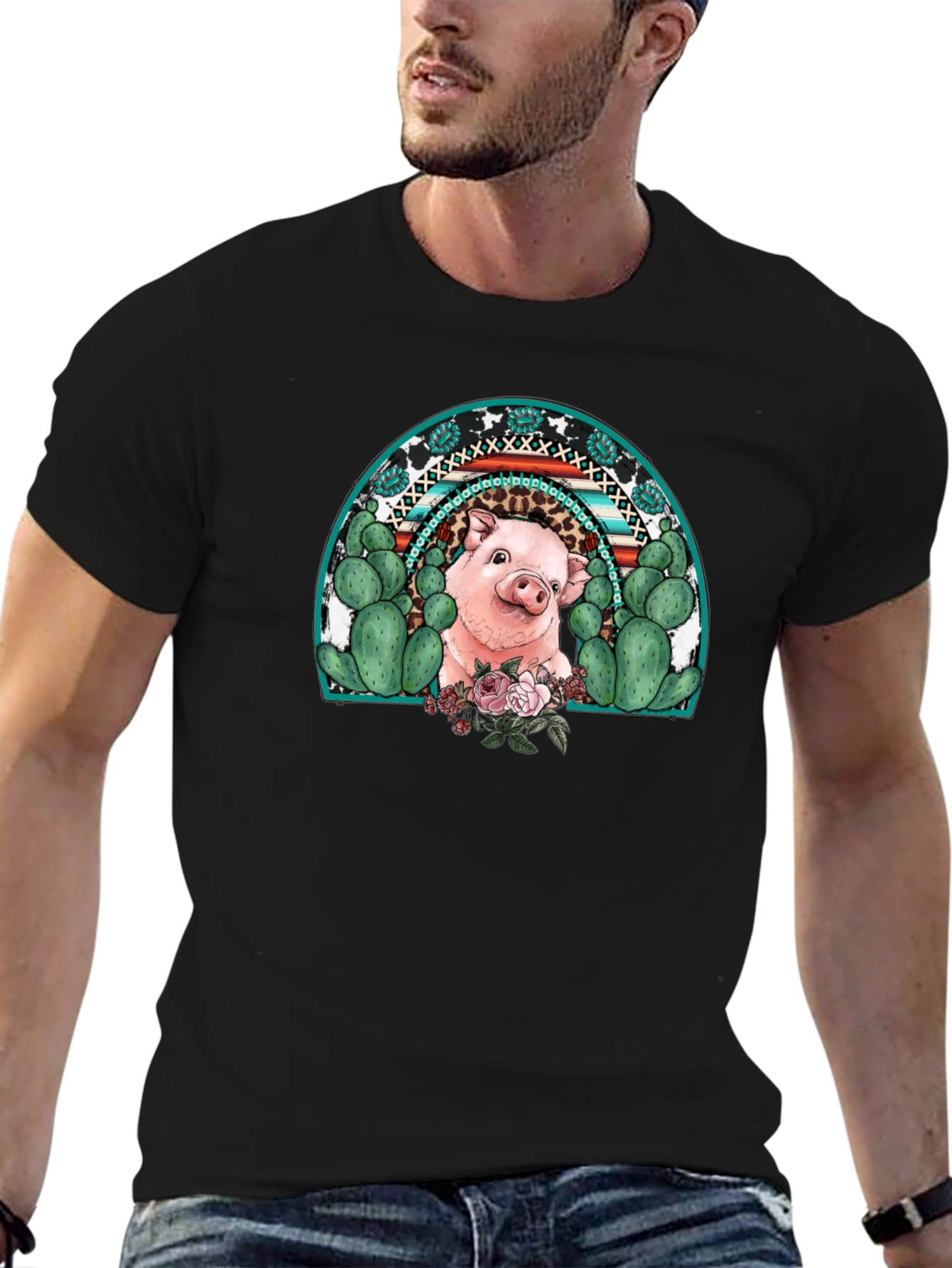 Pig Rainbow Graphic Tee