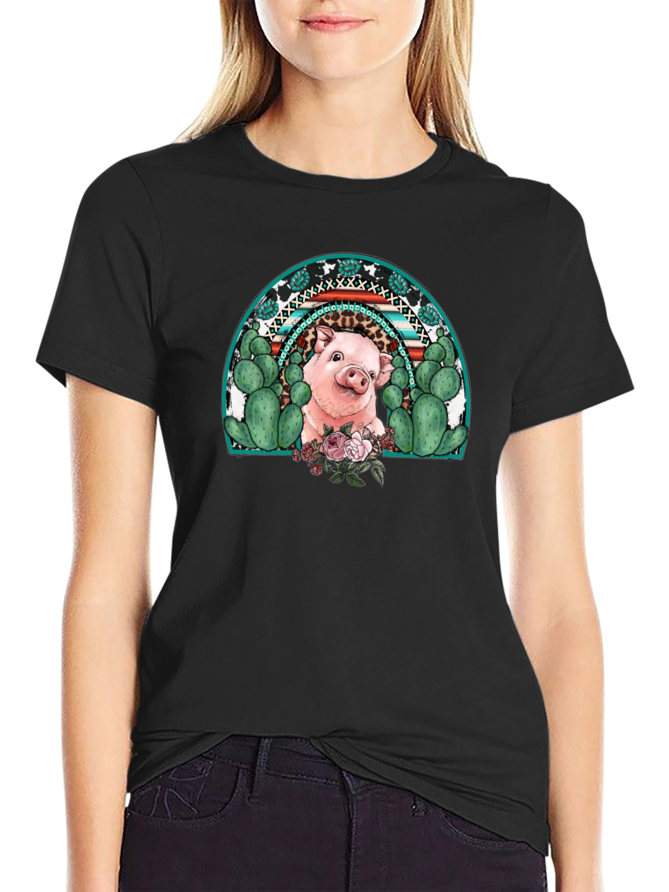 Pig Rainbow Graphic Tee