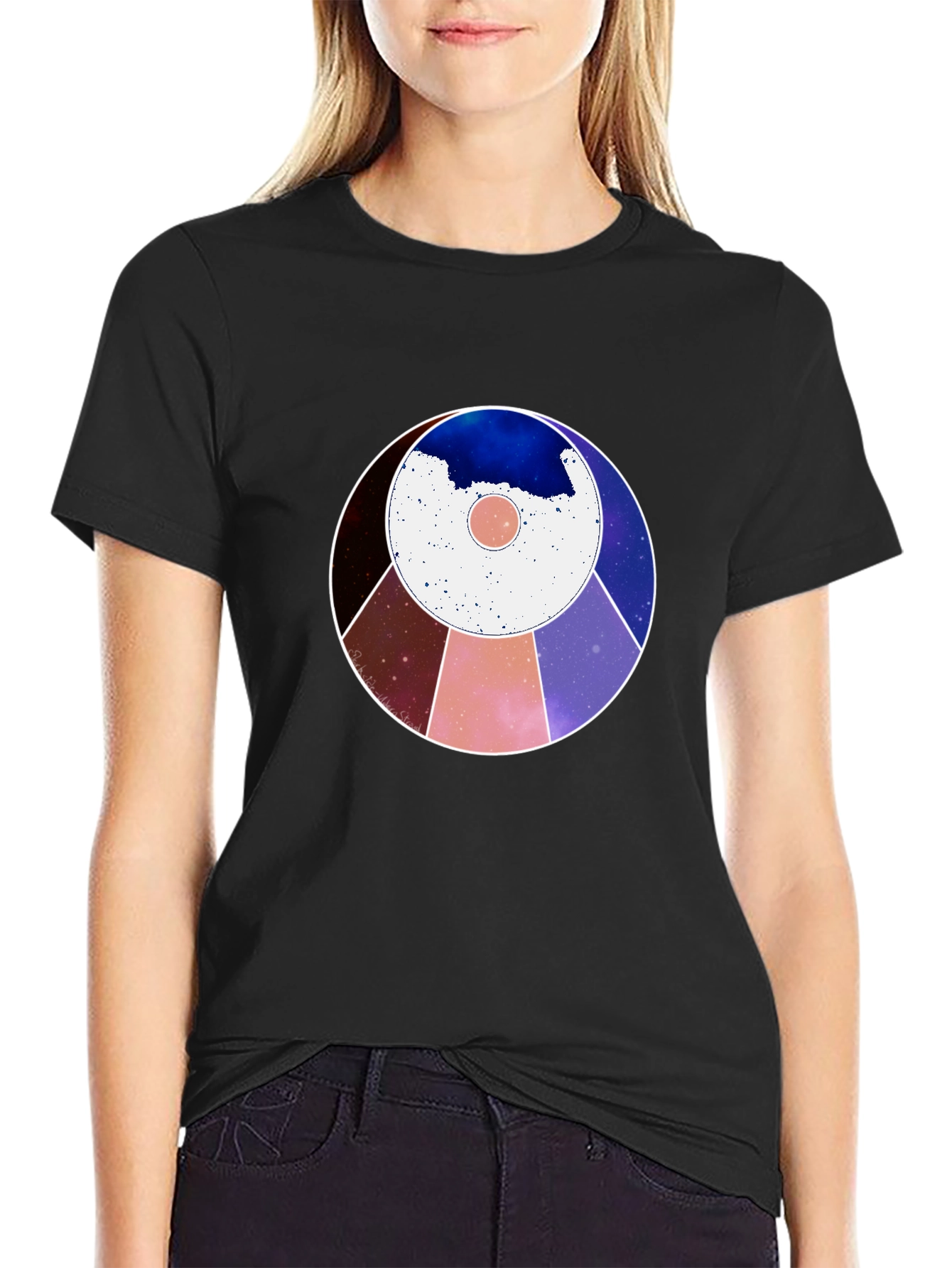 Cosmic Circle Graphic Tee - Modern Abstract Design