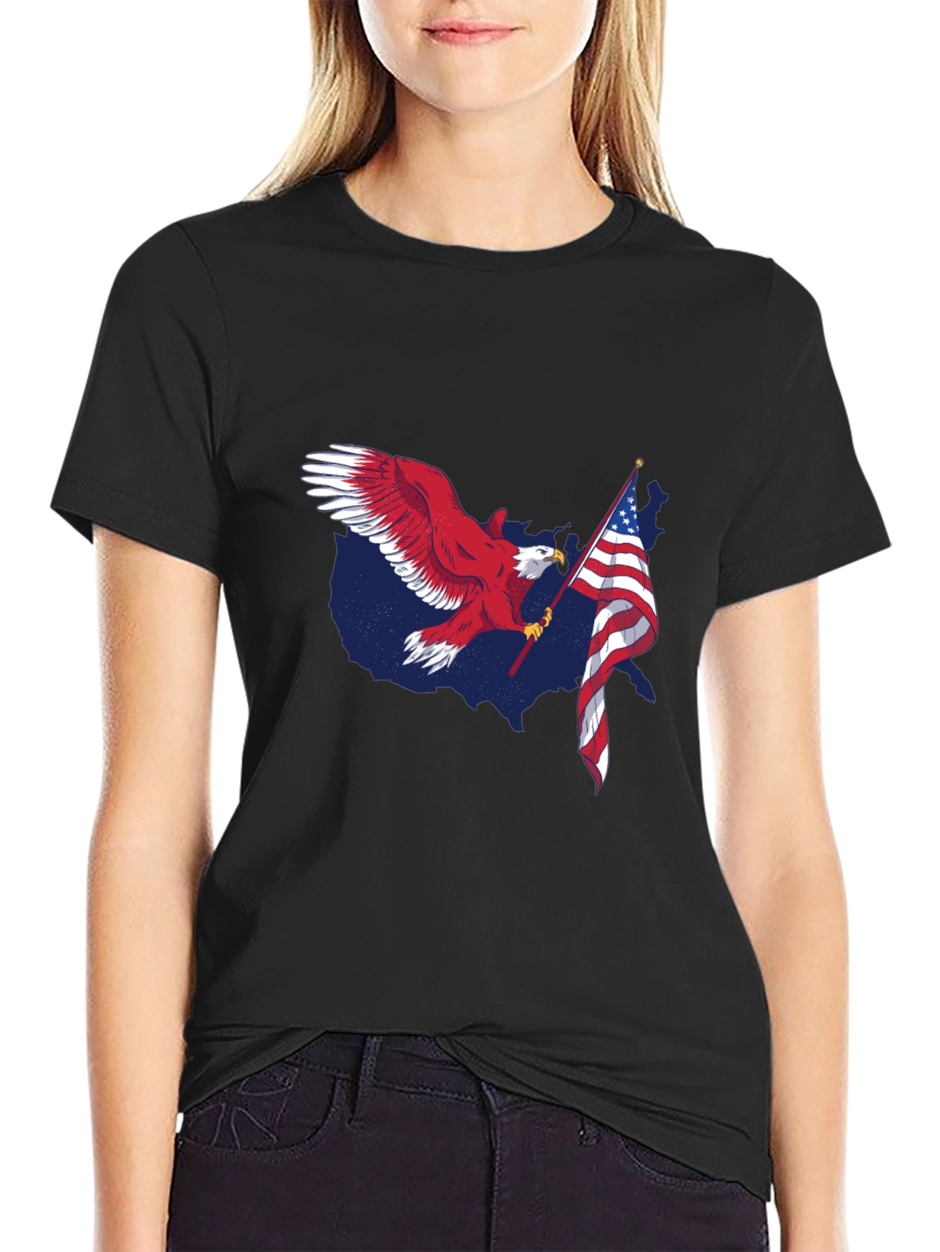 USA Eagle Flag Patriotic Graphic Tee