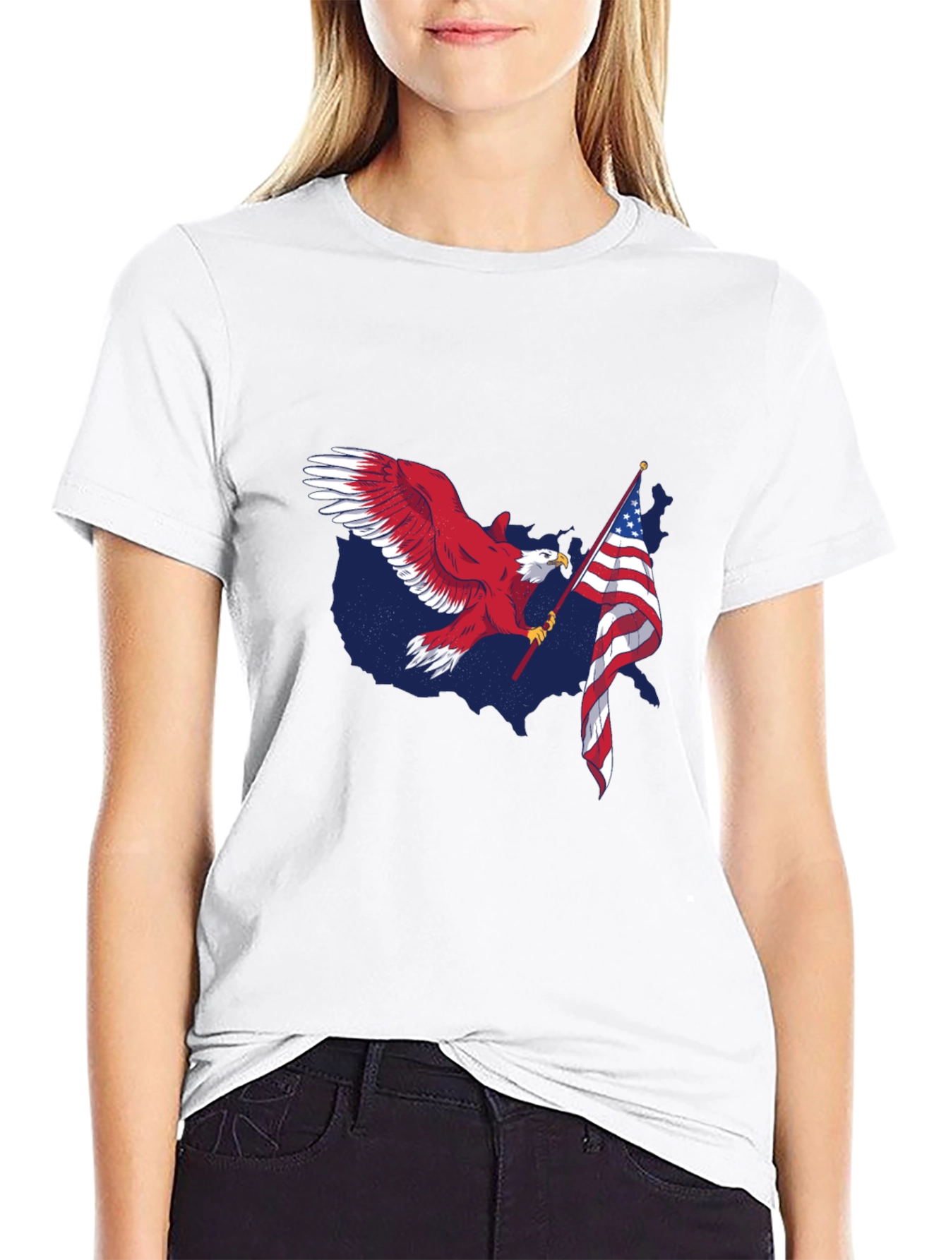 USA Eagle Flag Patriotic Graphic Tee