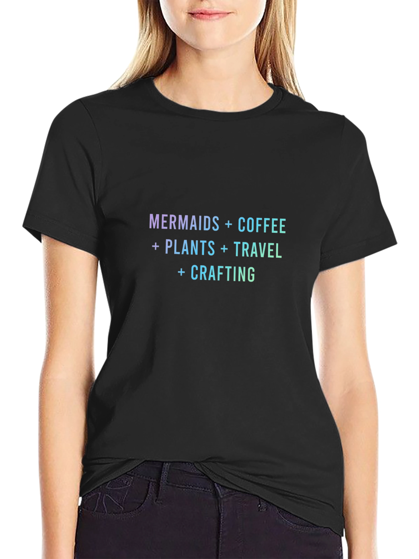 Mermaids Coffee Plants Travel Crafting T-Shirt