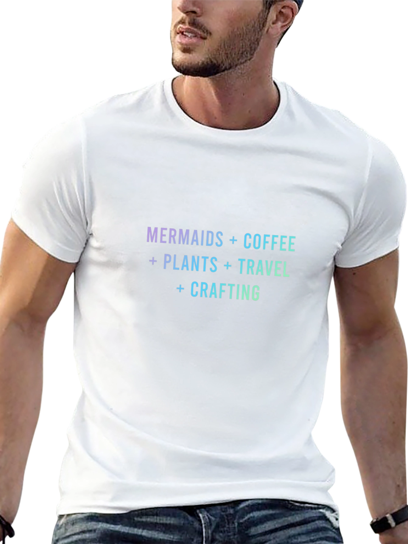 Mermaids Coffee Plants Travel Crafting T-Shirt