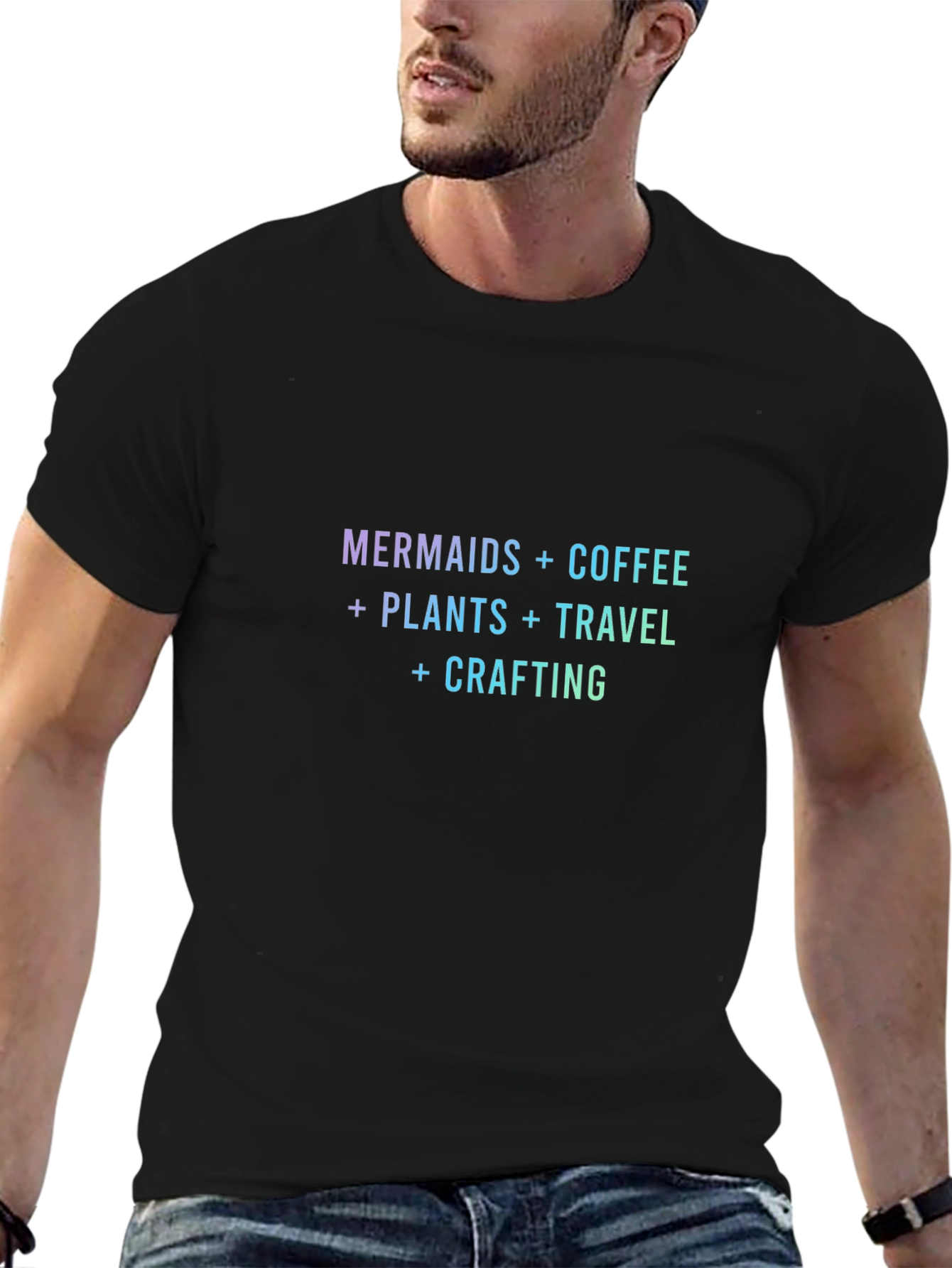 Mermaids Coffee Plants Travel Crafting T-Shirt