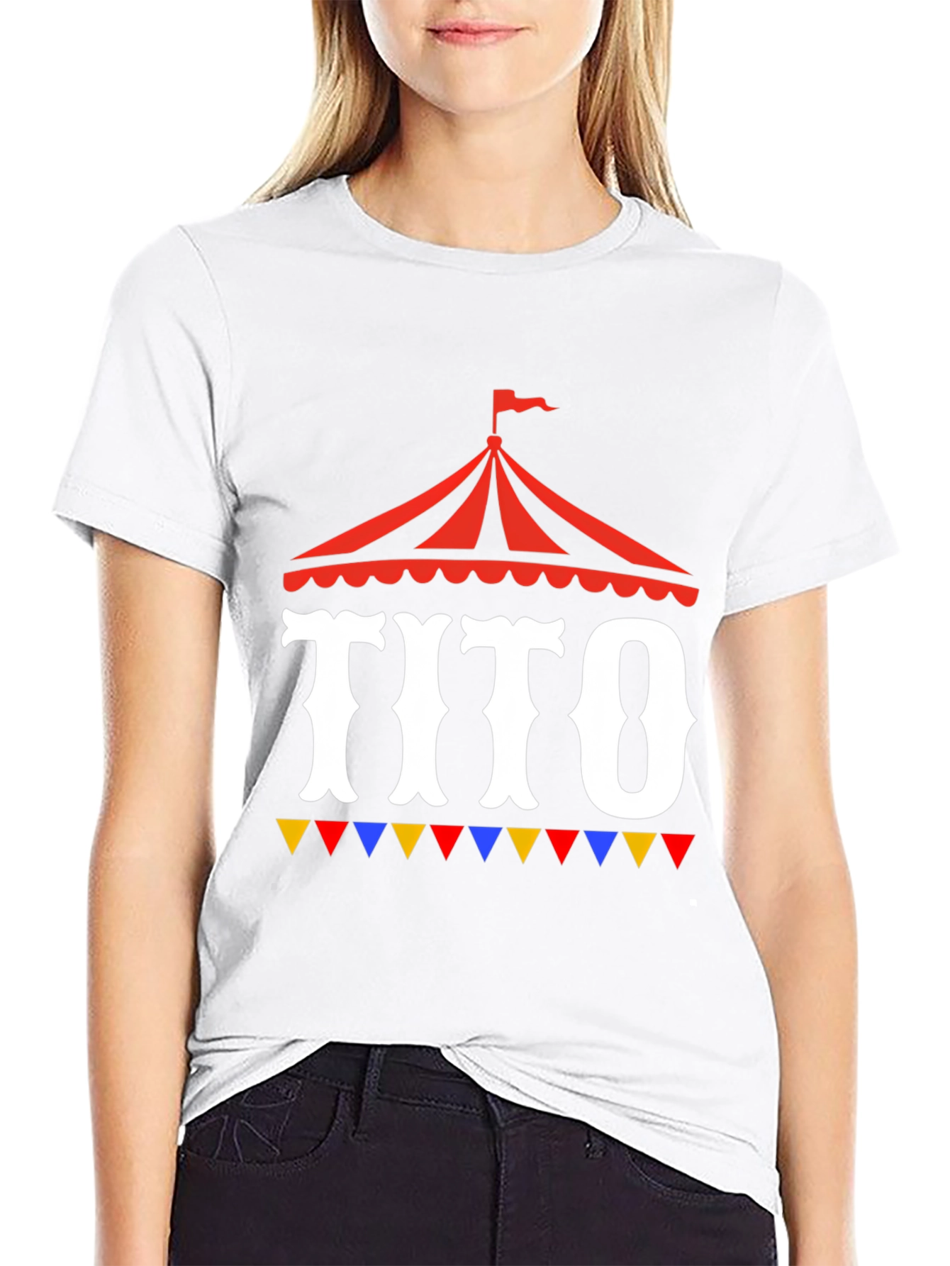 Tito Circus Tent Graphic Tee - Fun Party Shirt