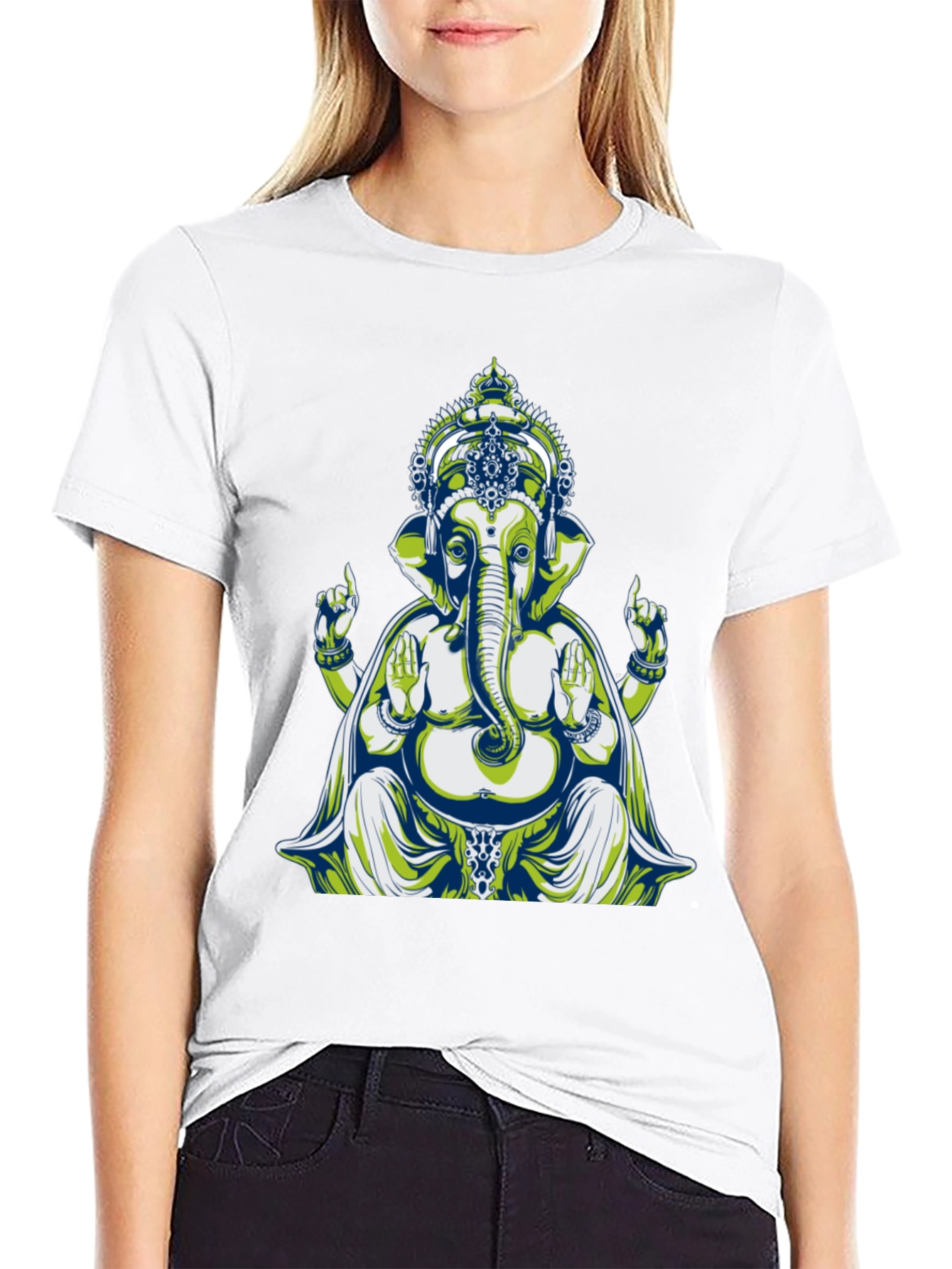 Ganesh Graphic Tee - Spiritual Design Cotton Blend