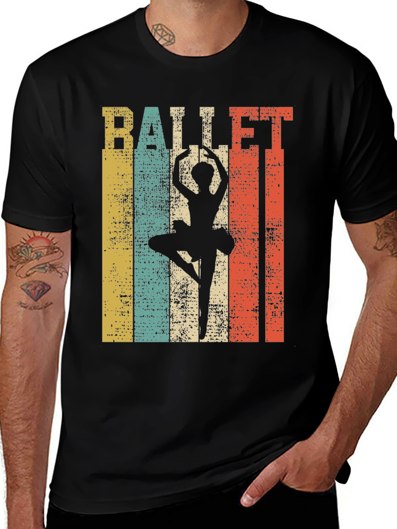 Ballet Dancer Retro Style Graphic Tee