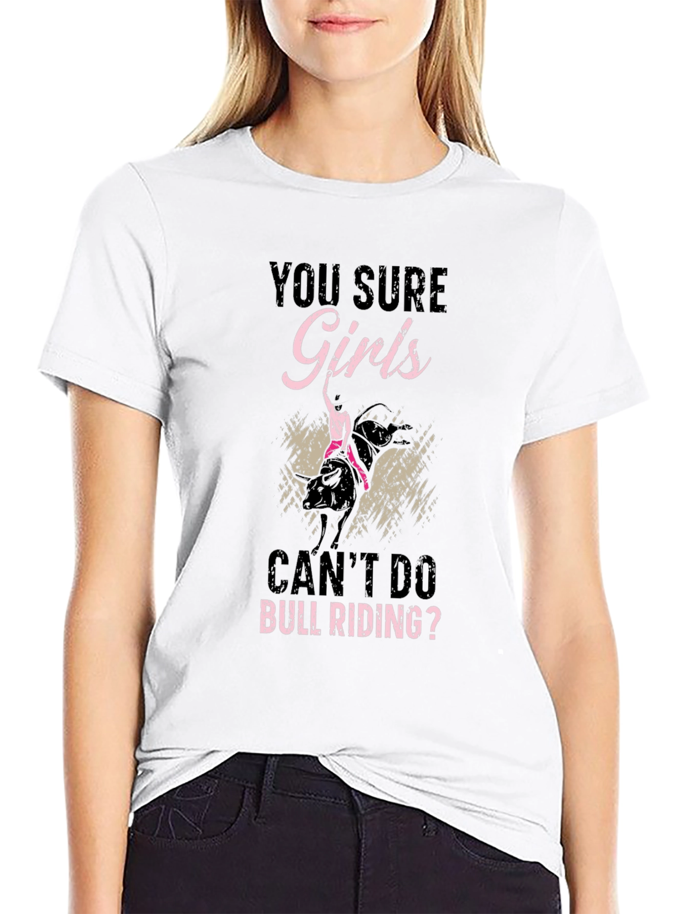 Girls Can Bull Riding Graphic T-Shirt