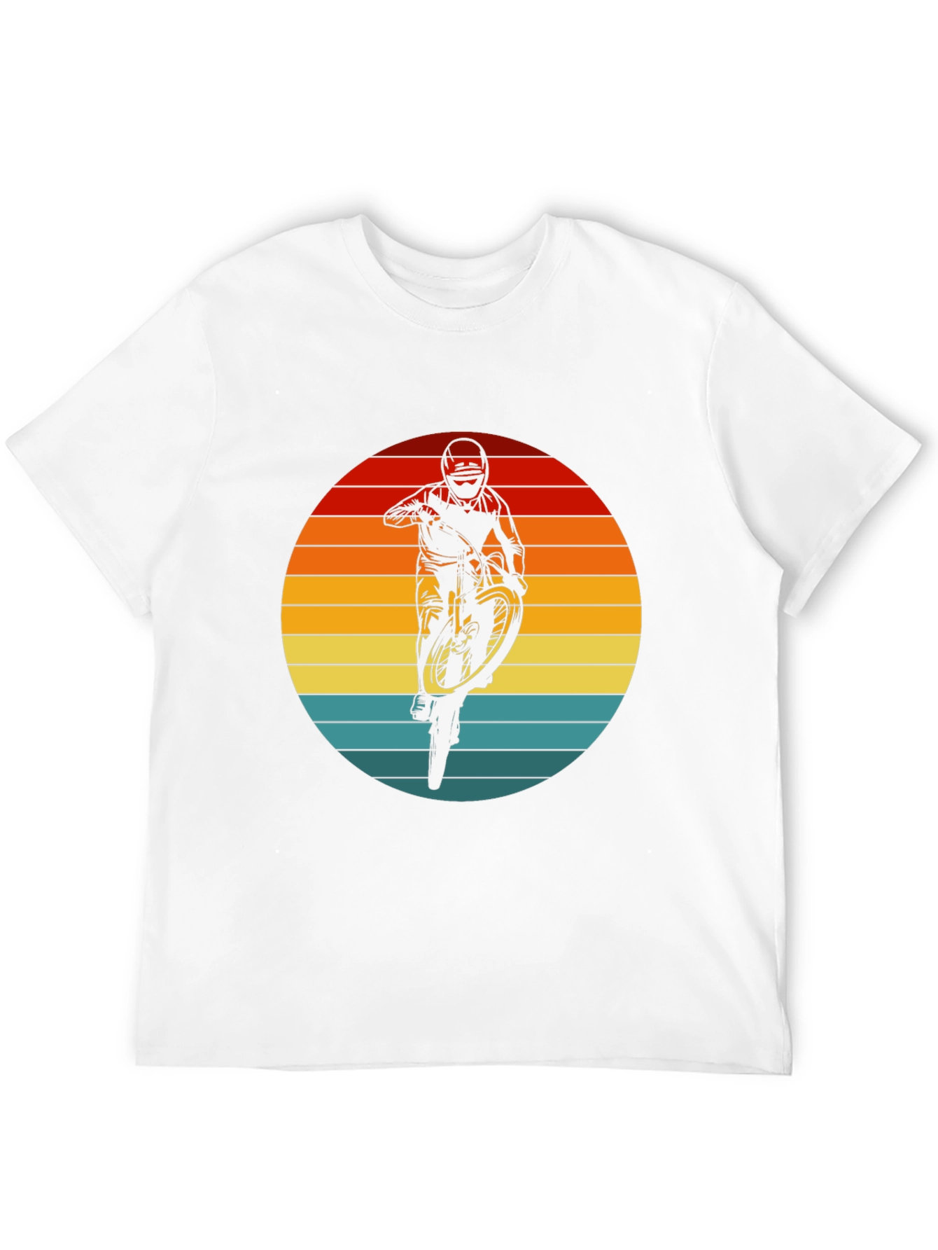 Sunset Mountain Bike Rider Graphic Tee - Black