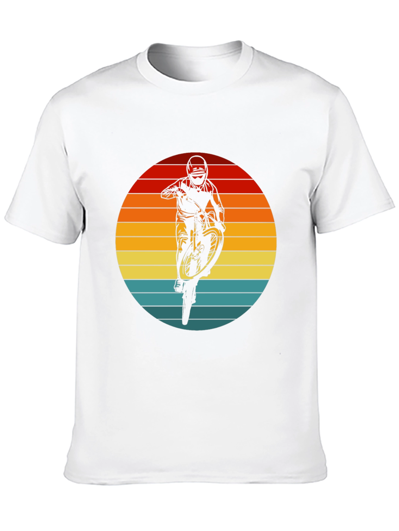 Sunset Mountain Bike Rider Graphic Tee - Black