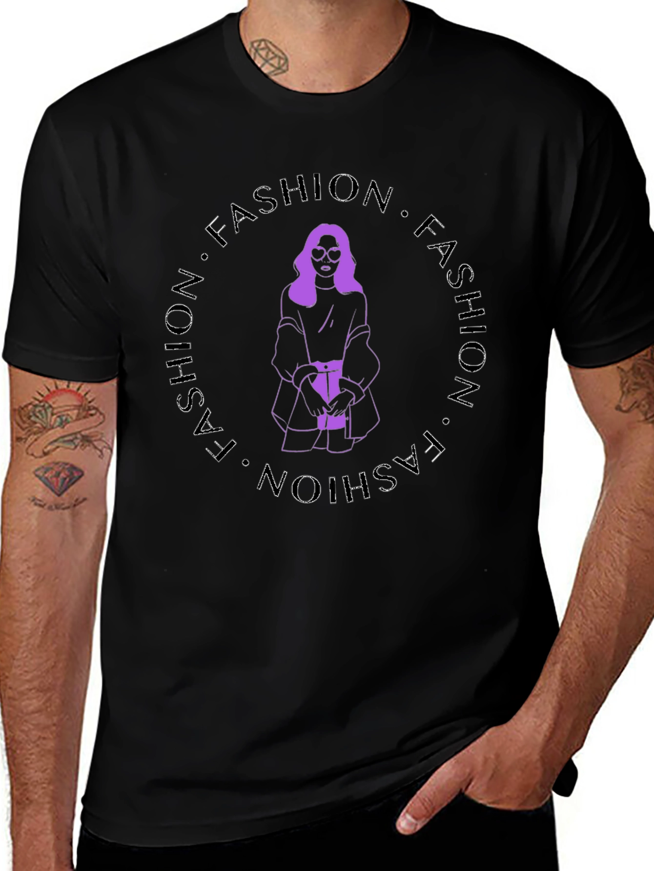 Fashion T-Shirt - Stylish Round Print