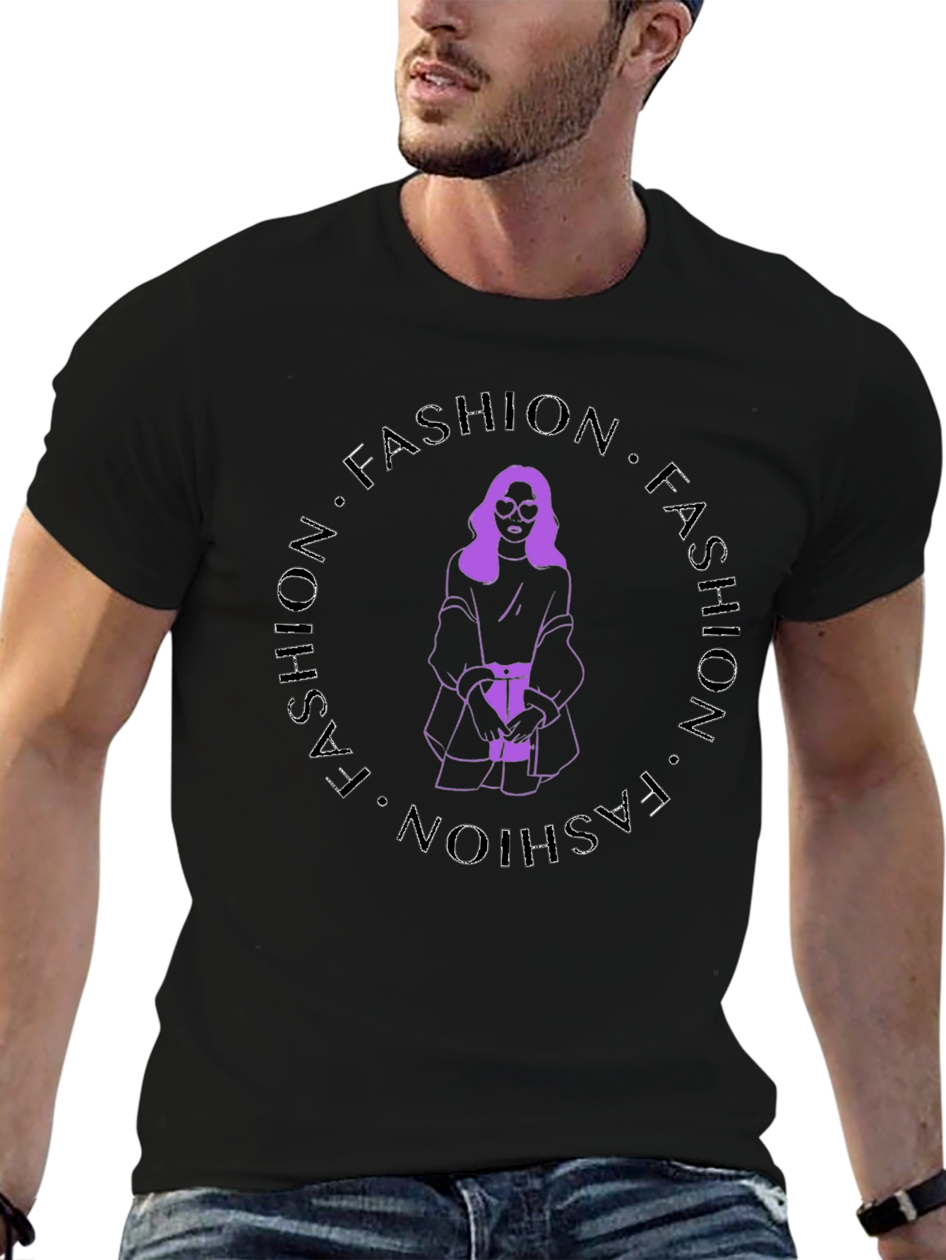 Fashion T-Shirt - Stylish Round Print