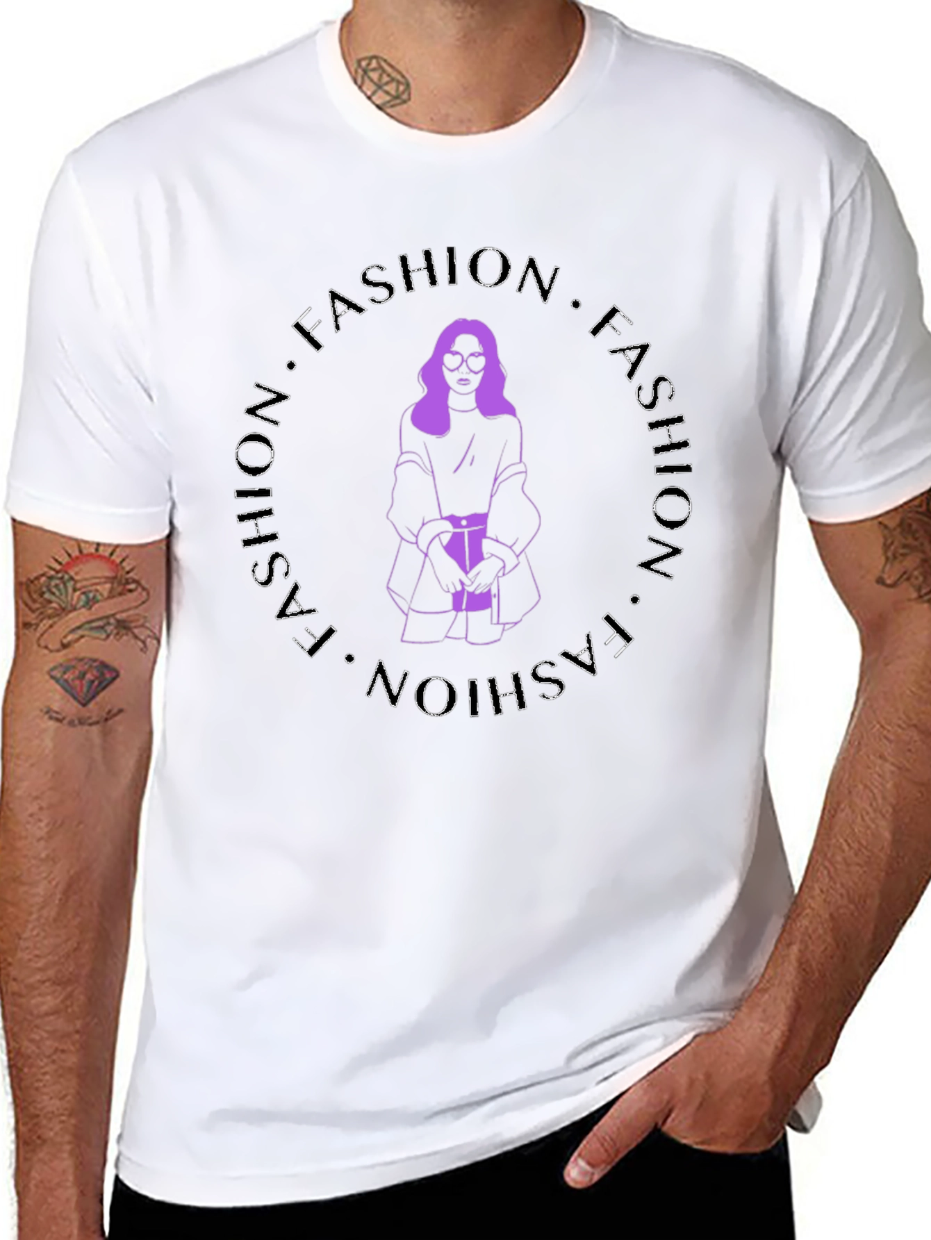 Fashion T-Shirt - Stylish Round Print